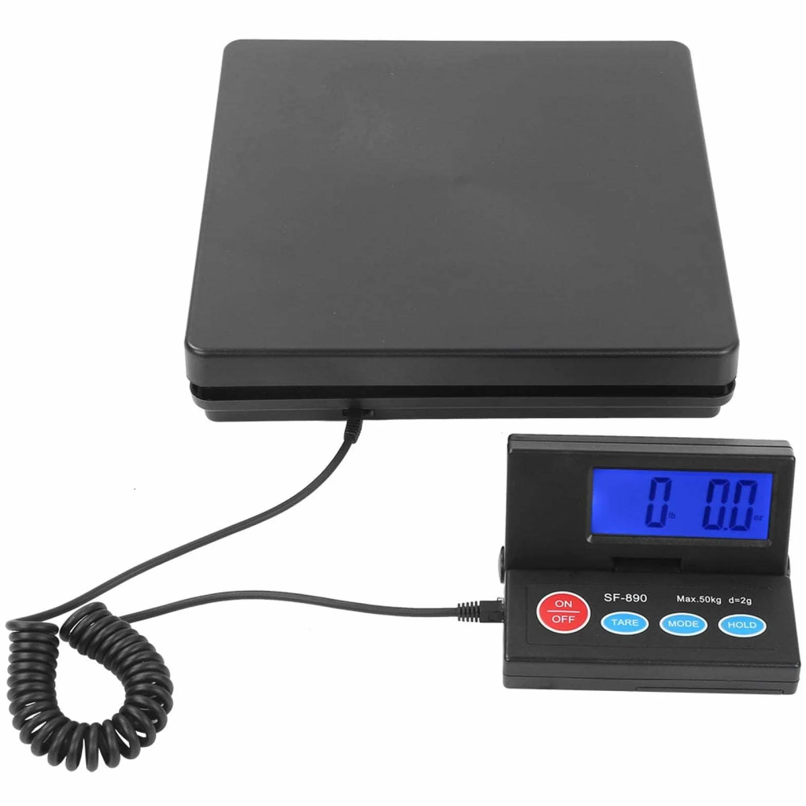 Báscula digital para envíos postales 50 kg/2 g, balanza grande con pantalla LCD, apagado automático