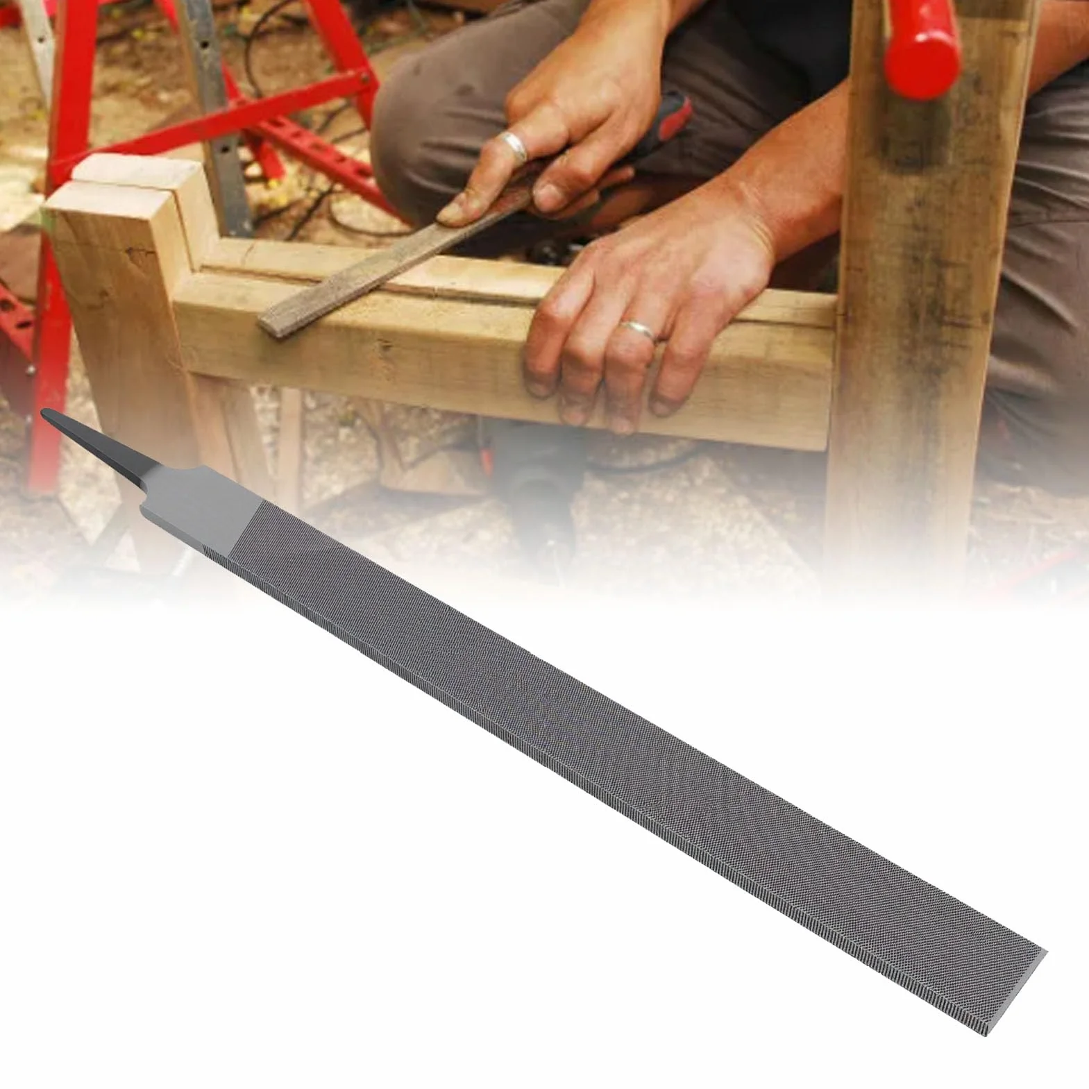 Luocute Lima Plana de Metal, Herramienta de Limado, 9,84 Pulgadas, Acero Al Carbono T12, for Trabajo de Metal (Bien 10PCS)