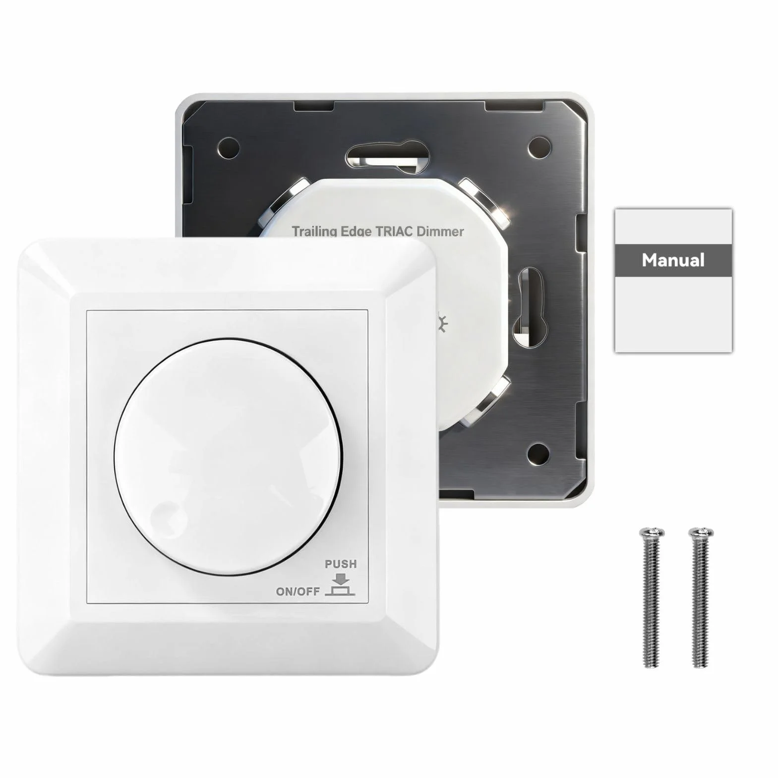 BuyWeek Dimmer LED 230v Regulador de Luz 5-400W Controlable Dimmer Regulador de Intensidad para LED Monocromáticos Regulables Bombillas Incandescentes y Bombillas Halógenas 85.8*85.8*43.9mm BQ-TTDIM