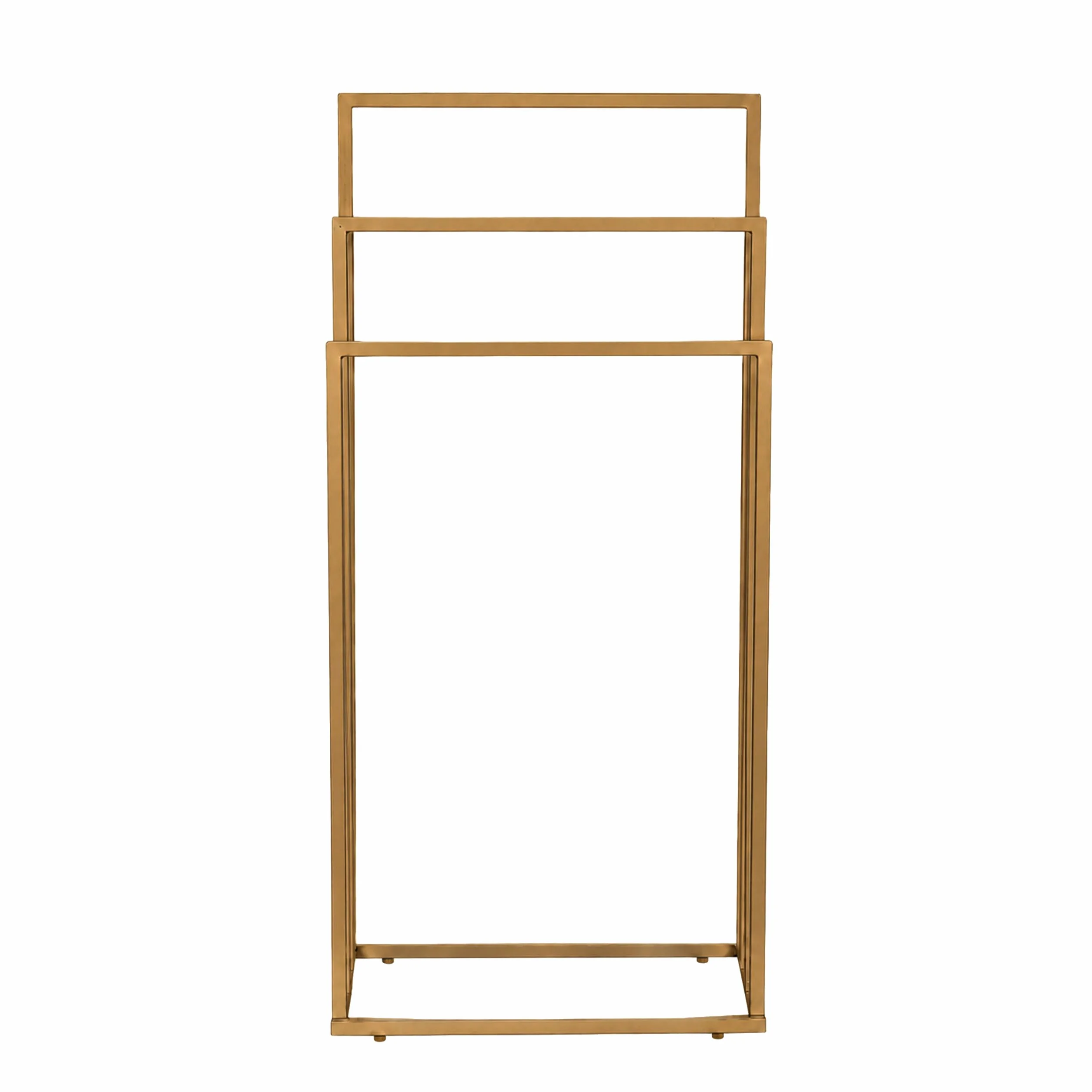 Toallero de pie de metal, moderno para baño, toallero de pie, soporte de baño con barras desplazadas, para baño, lavandería y spa (dorado, 3 barras)