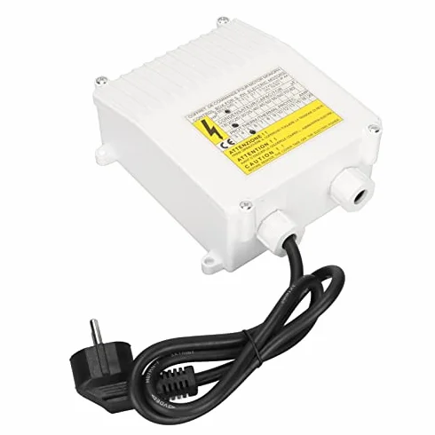 Controlador de Bomba Doméstica - Caja de Control de Bomba de Pozo Profundo con Succión Sumergible y Disyuntor de Protección Térmica (1100W, Enchufe UE 220V)