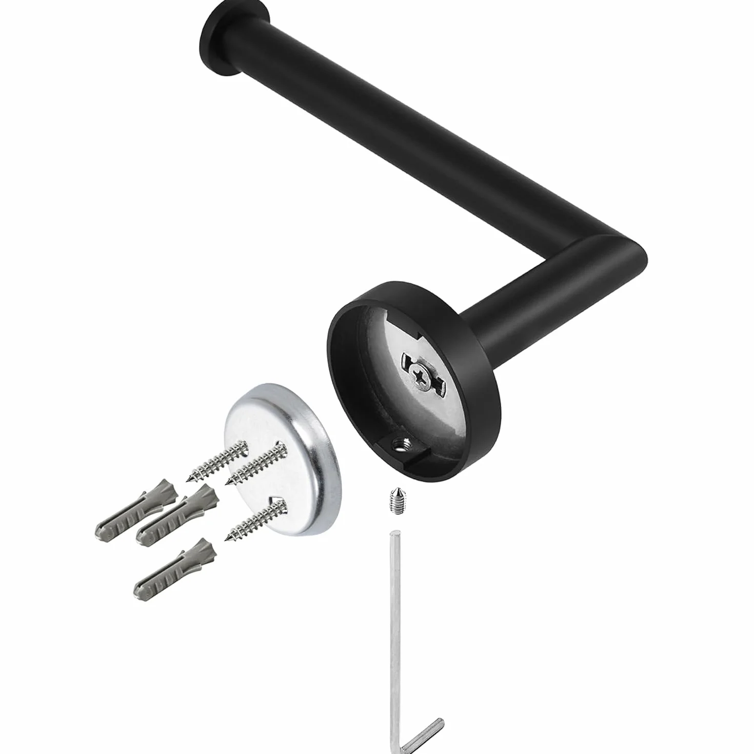 HITSLAM Portarrollos Papel Higiénico Acero Inoxidable Negro Mate Montado en Pared