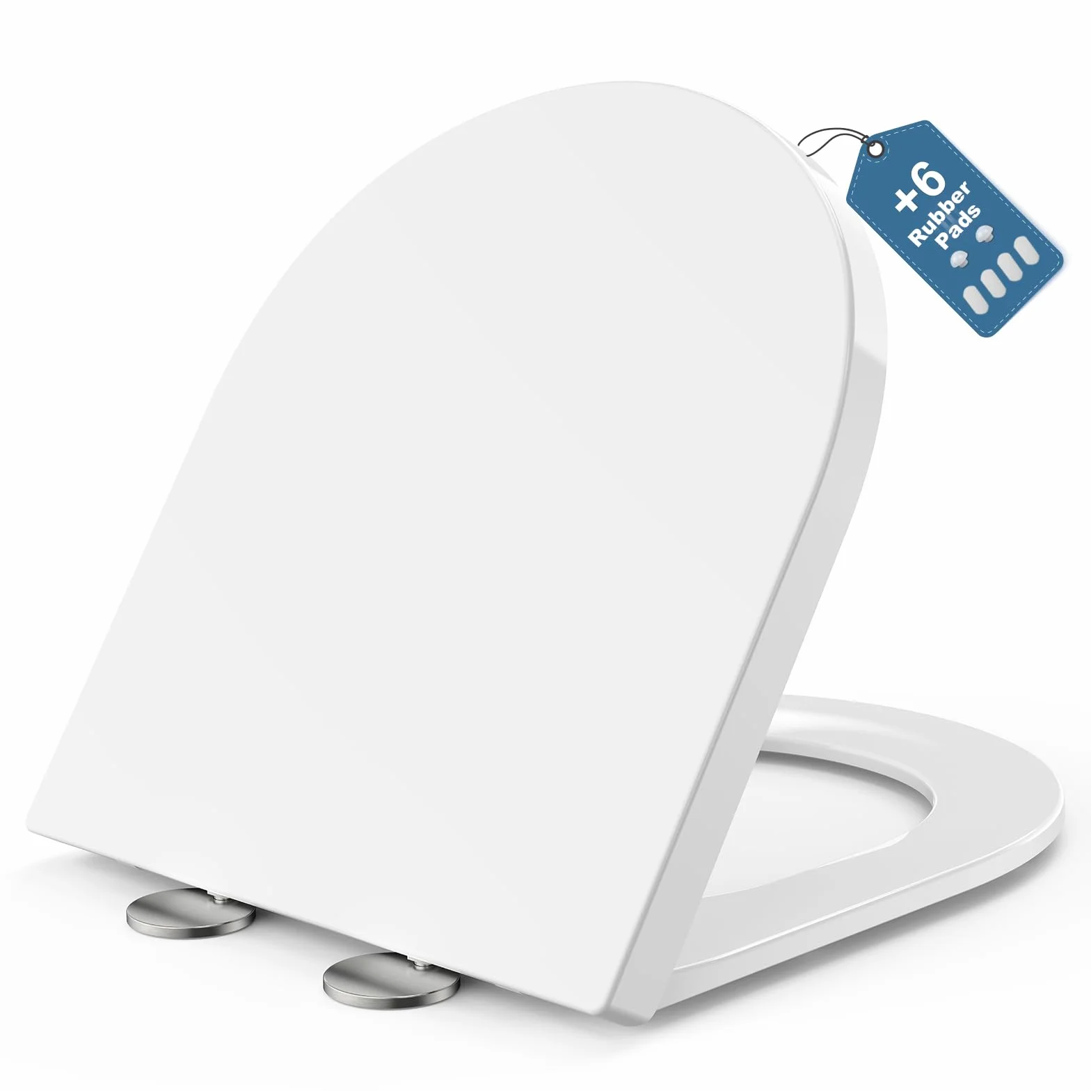 Tapa WC Universal Amortiguada D-Forma 430x360 mm, Duroplast Blanco