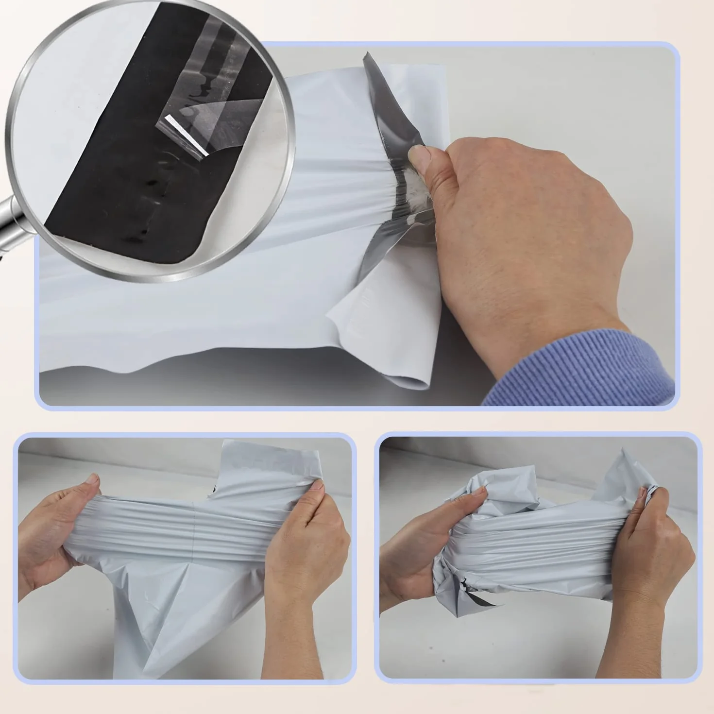 100pcs Bolsas Para Envíos, Sobres Para Envios C5 A4 B4 A3 Bolsas de Correo Autoadhesivas Opacas Sobres Plastico de Paquetes Ropa Logística Embalaje Caja de Postal Bolsa de Plástico Blanco