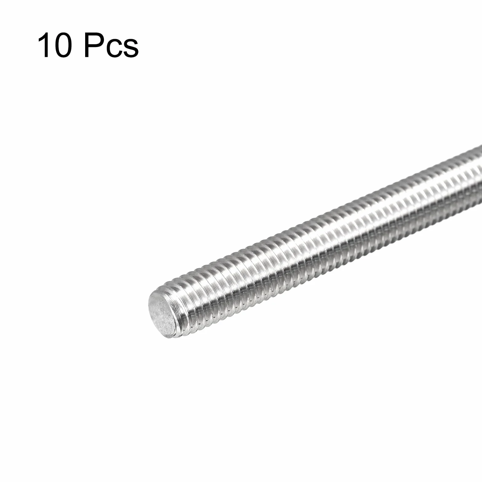 QUARKZMAN Varilla Roscada Completa M10 x 200mm Paso de Rosca 1.5mm Acero Inoxidable 304 Varillas Roscadas a La Derecha Barra de Pernos Paquete de 10