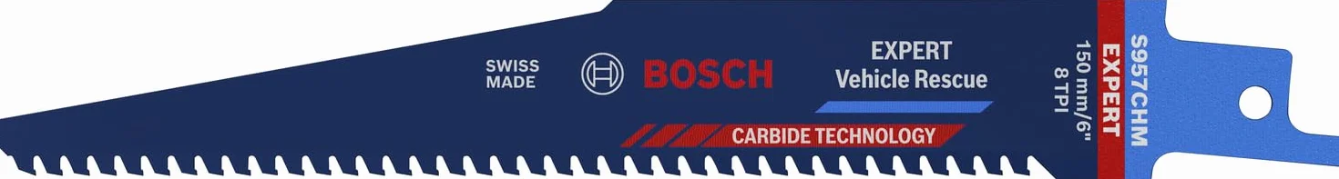 Bosch Professional 1x Hoja de sierra sable Expert `Vehicle Rescue` S 957 CHM (para Vidrio, Acero resistente, Longitud 150 mm, accesorios Sierra sable)