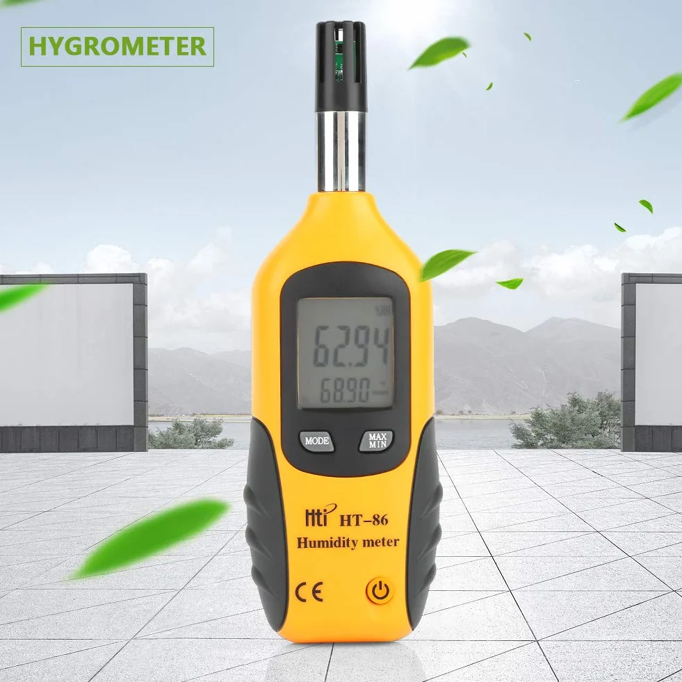 HT-86 Medidor Digital de Humedad y Temperatura. Termómetro e higrómetro multifunción, con Bulbo húmedo/Punto de rocío, para Uso Diario e Industray