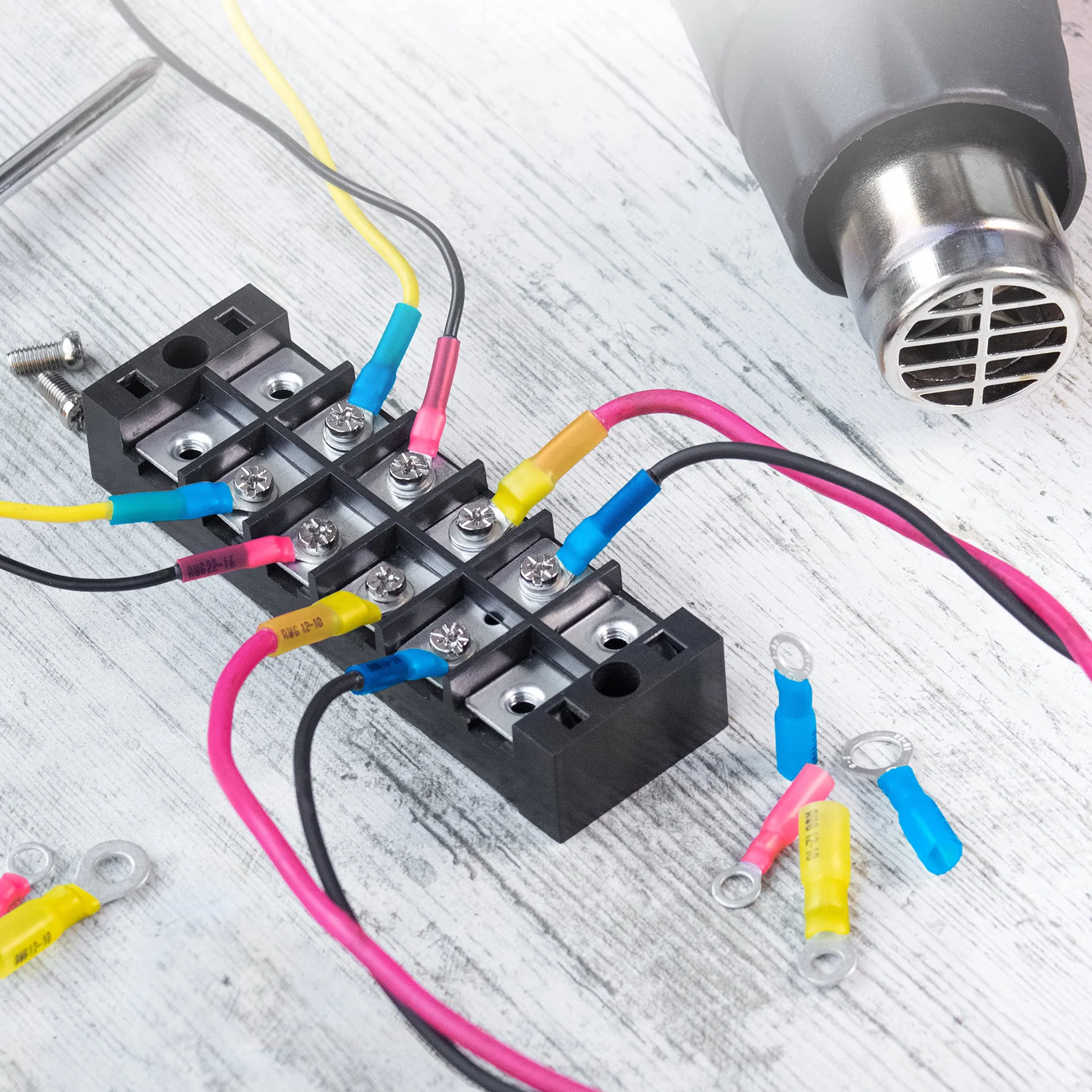 Wirefy 150 Piezas Terminales Redondos M3.5 Kit Conectores Termorretráctiles Automoción 0.5-1.5 mm²