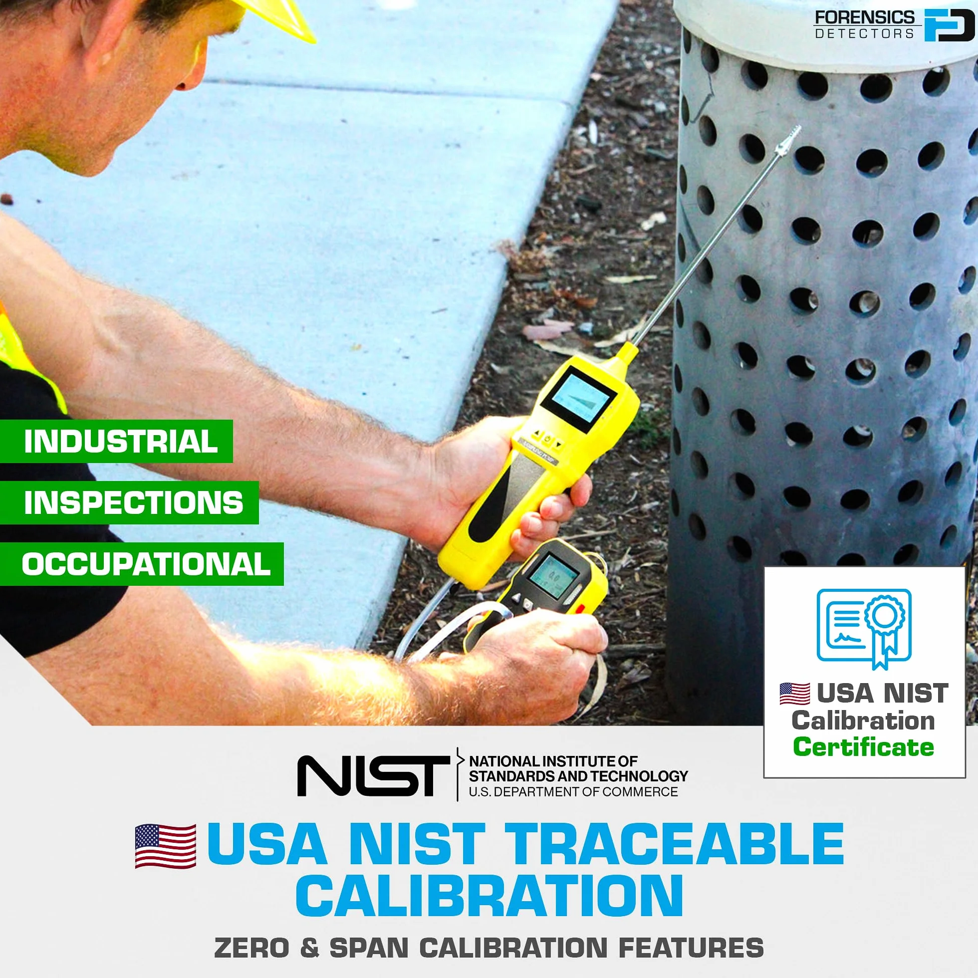 Detector de Oxígeno con Bomba | Certificado de Calibración UE/EE. UU. | Recarga USB | 0–30% O2