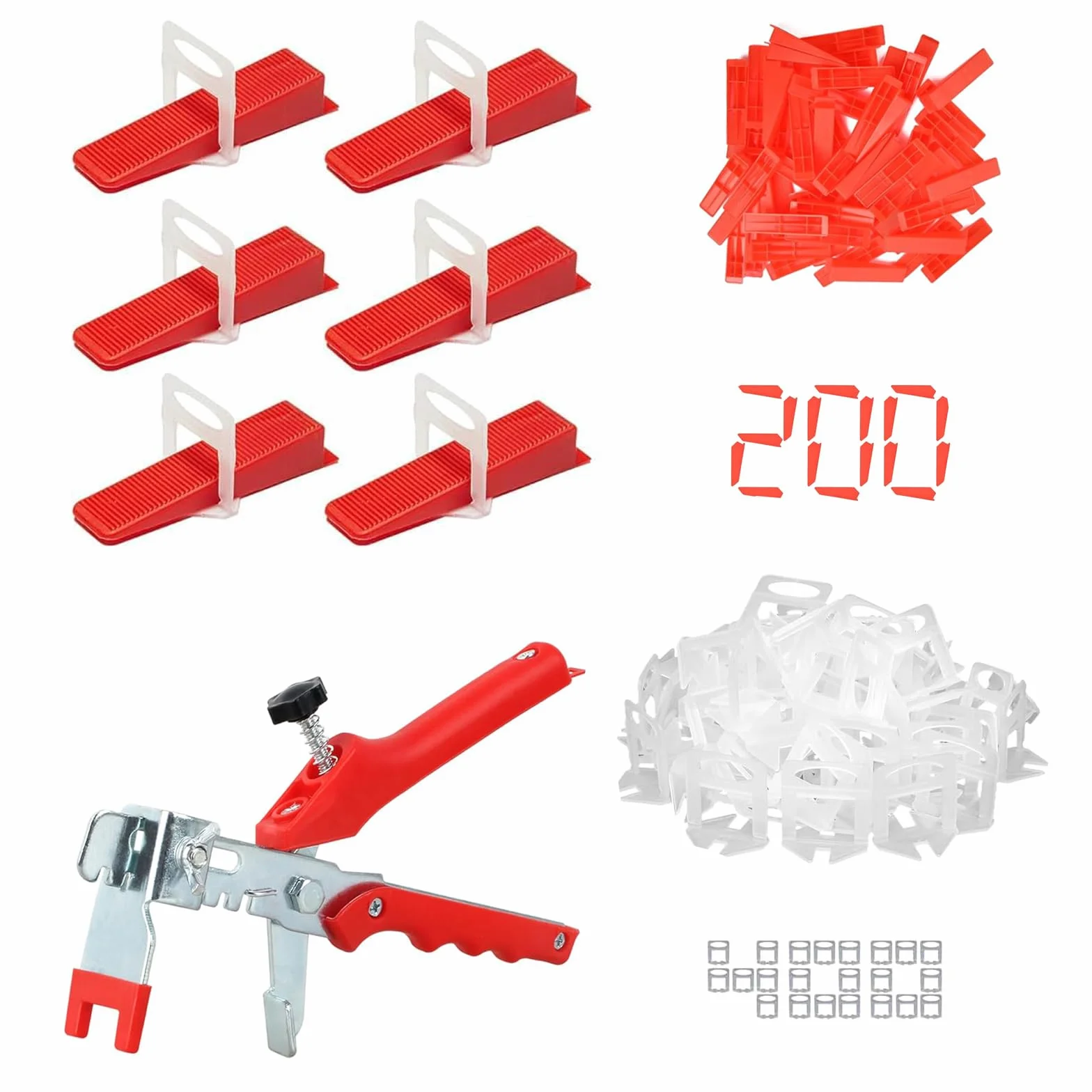 601 Piezas Sistema de Nivelación de Azulejos de 3 mm - Incluye 1 Alicate de Instalación + 200 Cuñas Niveladoras para Suelo + 400 Cuñas para Azulejos,Kit Niveladores de Azulejos Completo Reutilizable