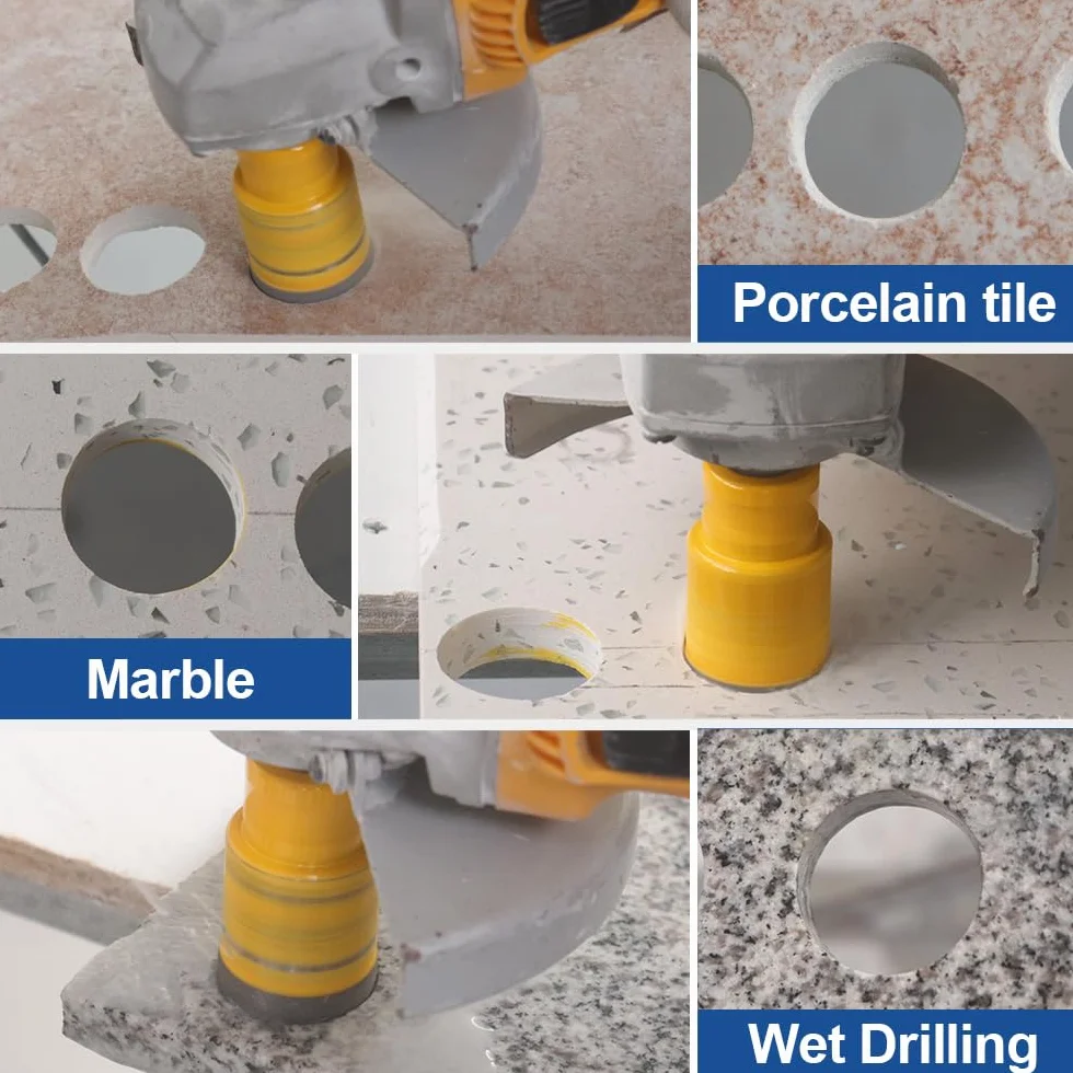 HIGHDRIL Broca de diamante - 12mm con rosca M14 Taladrado en seco para azulejos de porcelana Cerámica Granito Mármol Piedra Mampostería Ladrillo para amoladoras angulares