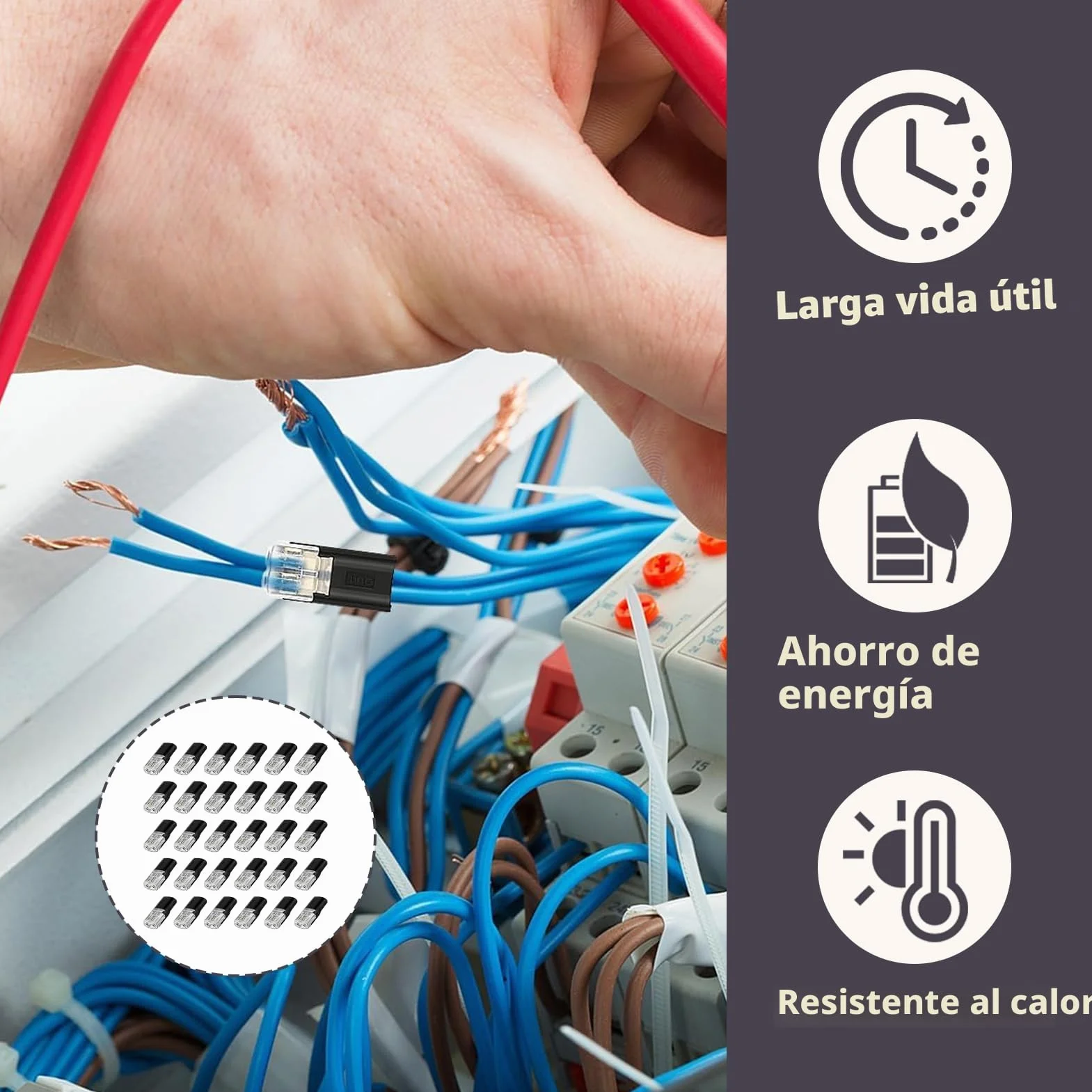 Conectores Electricos Rapidos 30 Piezas 18-22 AWG Terminal de Empalme para Automocion y Hogar