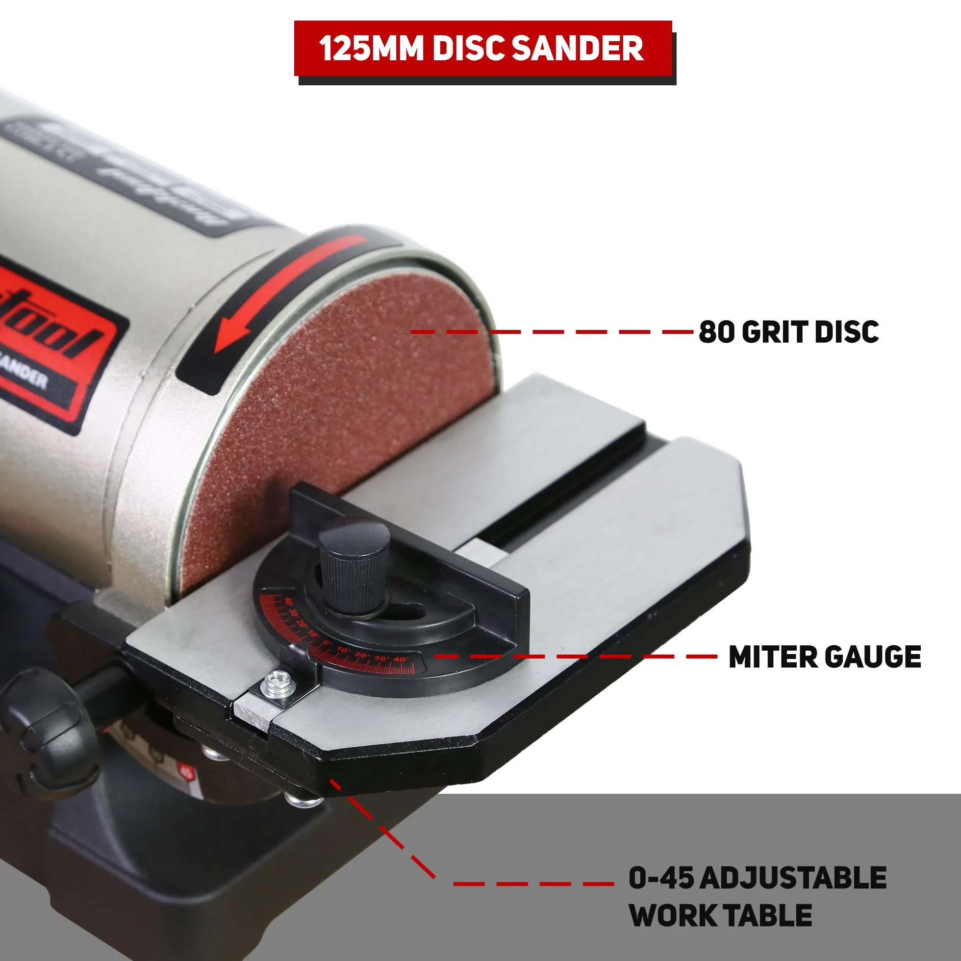 BUCKTOOL Lijadora de banda de banco de 250 W, correa de 25,4 x 762 mm y llave de disco de 127 mm, almacenamiento y cubierta de correa fácil de quitar, lijadora de disco de banda de mesa de