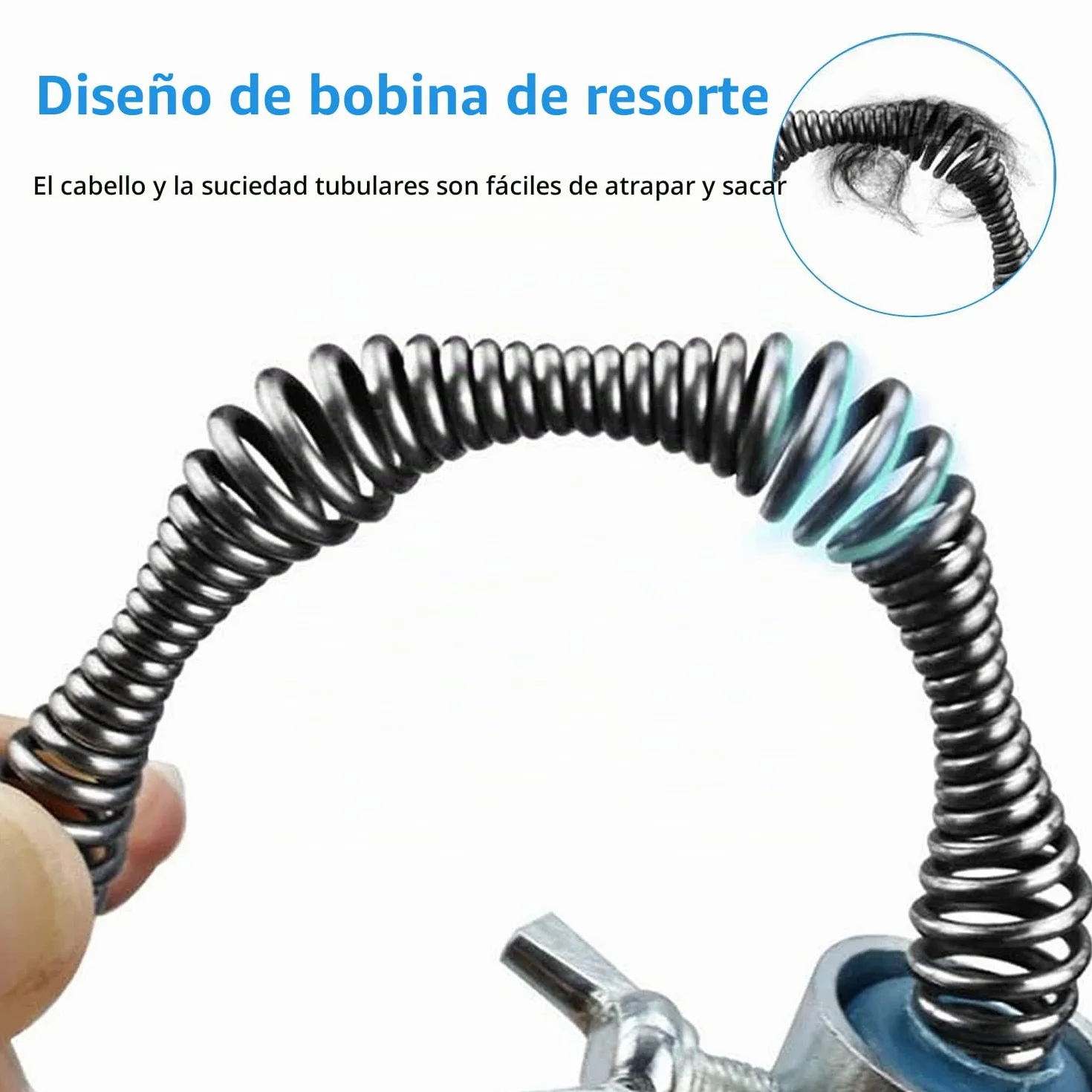 Desatascador Tuberias Profesional 13M, Manual Muelle Alambre Desatascador Tuberias, Desatascador de Desagües, Fontanería Snake Plug Desbloqueador, para WC, Cocina, Baño, Fregadero, con Guantes