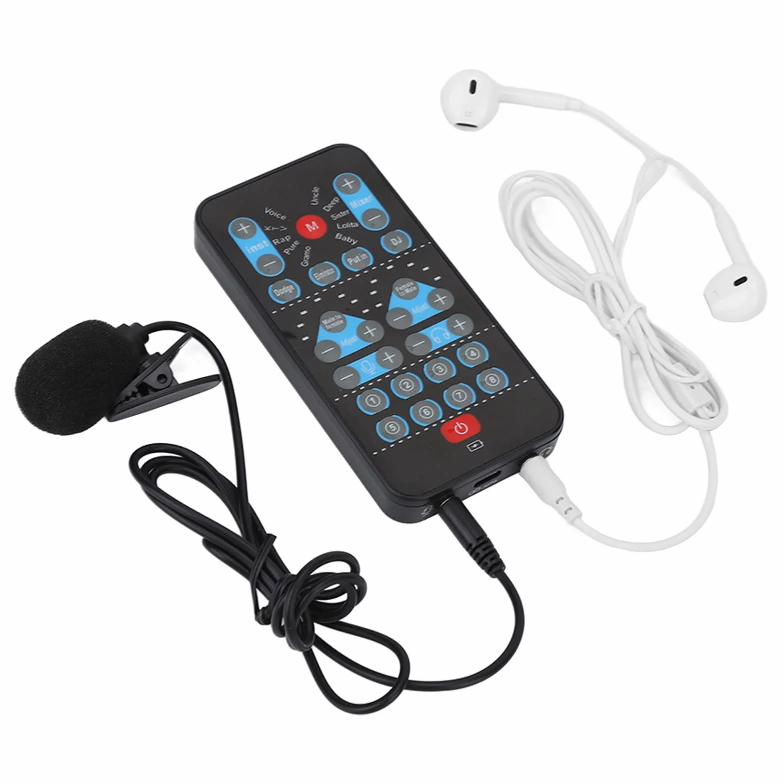 Mini Tarjeta Cambiadora de Voz Portátil, 8 Efectos de Sonido, Compatible con Varios Idiomas