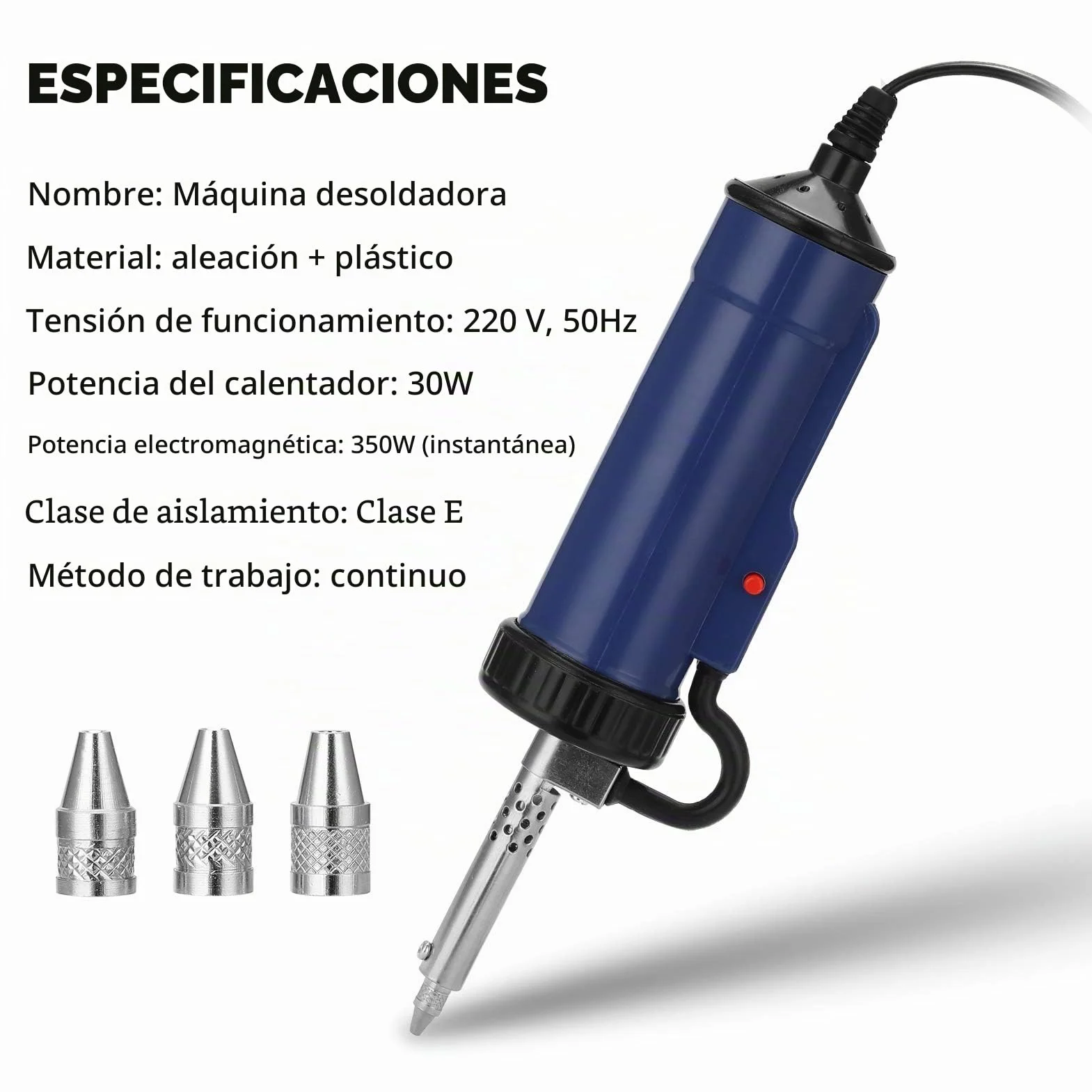 Bomba desoldadora 30W Weytoll Desoldador Estaño Eléctrica Pistola Desolder BBT-580 Soldadura Eléctrica Portátil Automática de Ventosa de Estaño