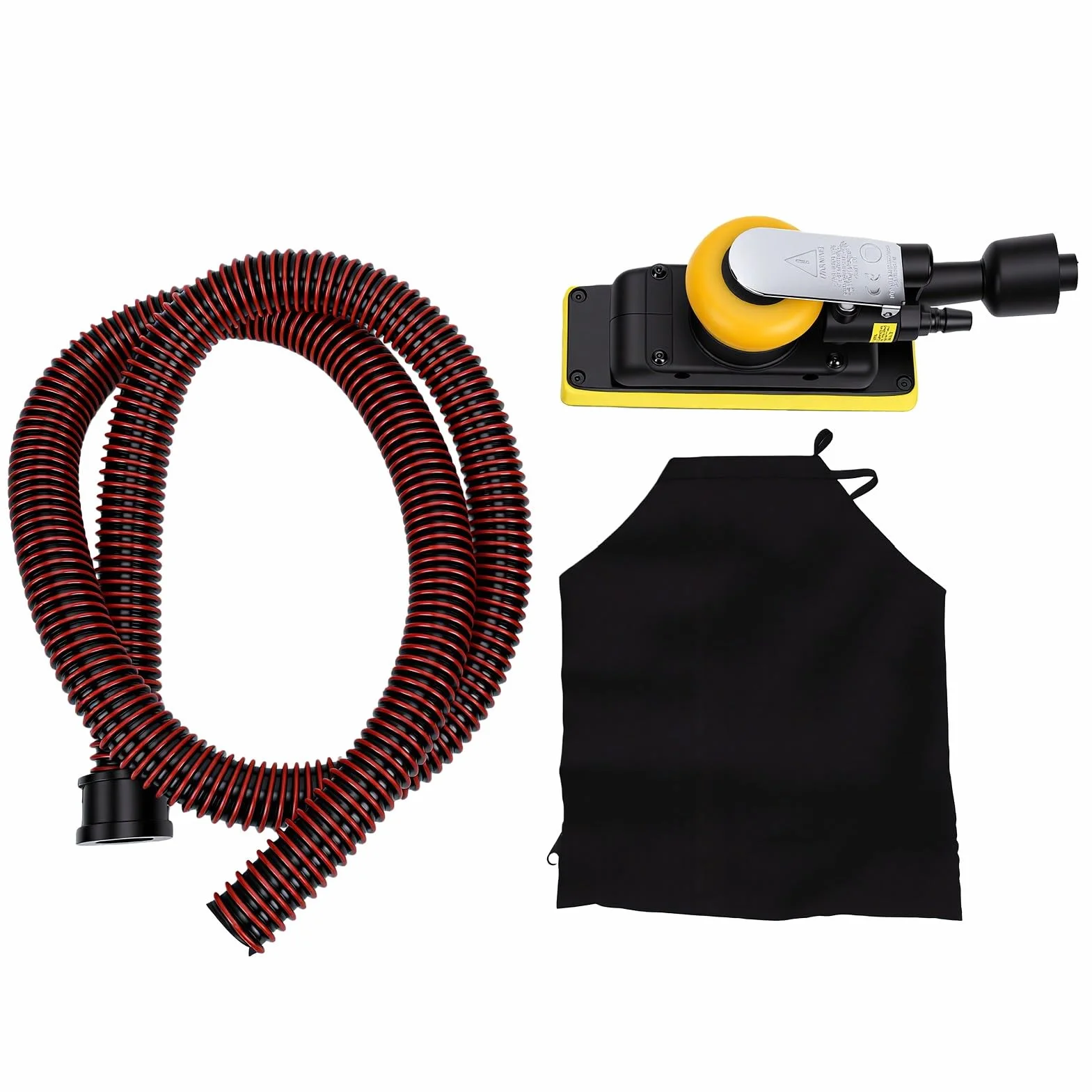 YWBL-WH Lijadora Orbital Neumática, de Vacío Autónomo que Captura el Polvo | Almohadilla rectangular de 70*198mm, acción orbital de 10000 RPM, órbita de 1/8 de pulgada para acabado, incluye 30 papeles