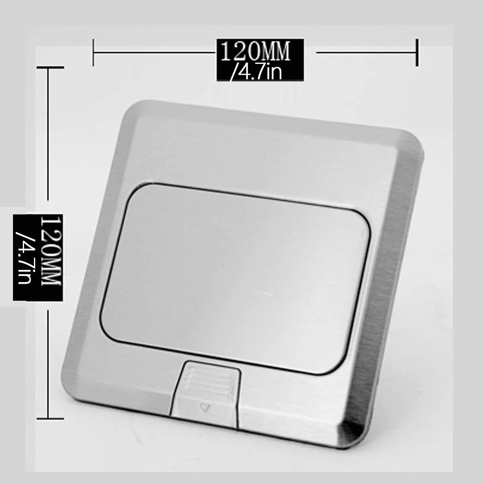 Enchufe de la UE Caja de Toma de Tierra Incorporada de Acero Inoxidable a Prueba de Agua Enchufe de Piso de 2 Vías AC 250V