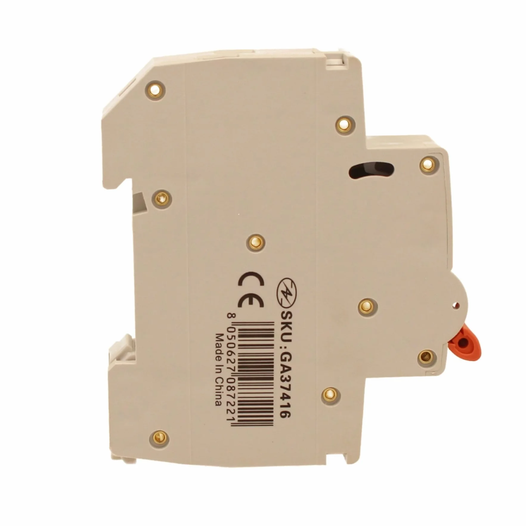 4 interruptores magnetotérmicos compactos 16 A C16, 1P + N 6000 A curva C, Slim Solo 1 módulo DIN 220 V AC