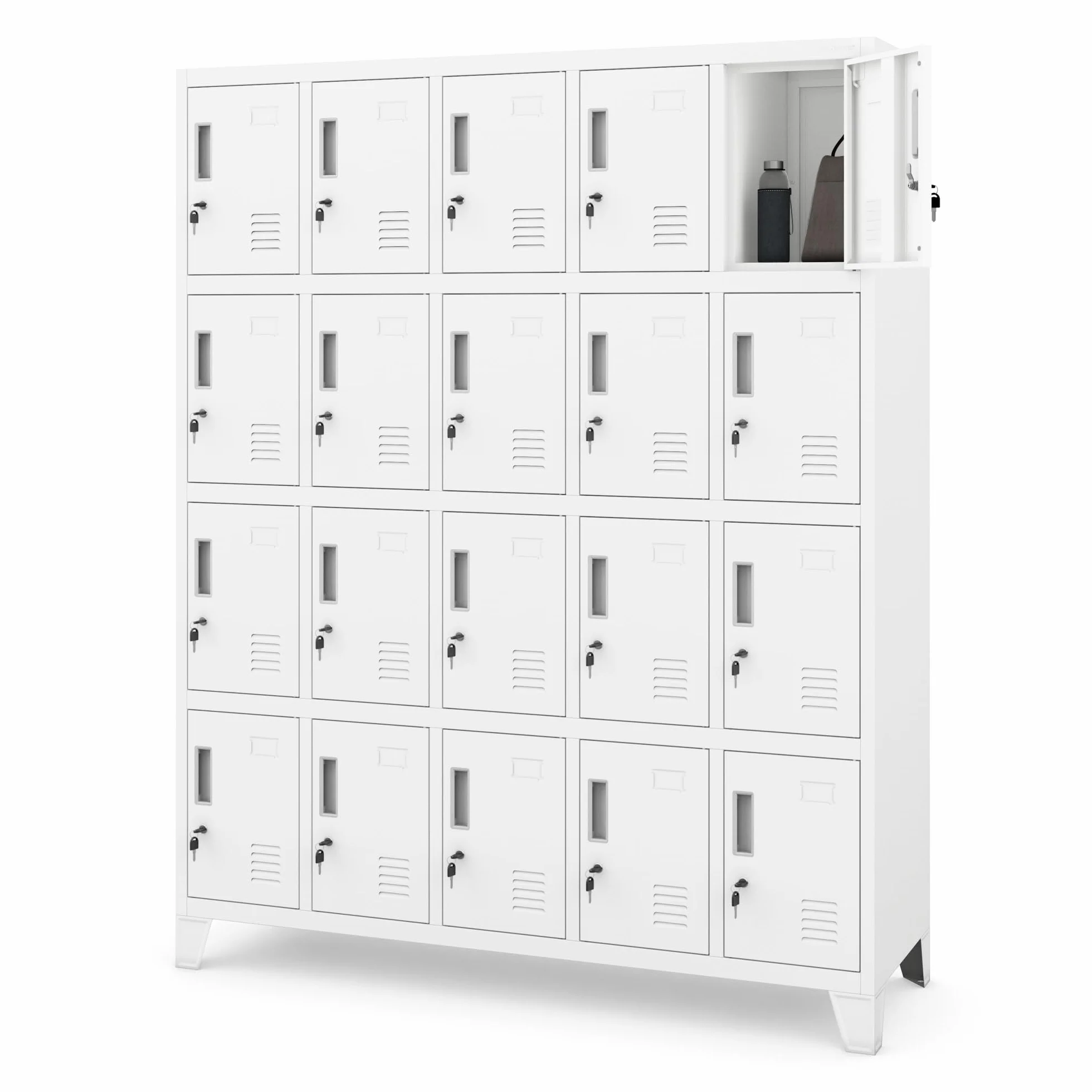 Armario Metálico 5B4A 20 Compartimentos 172x136x45 cm Blanco