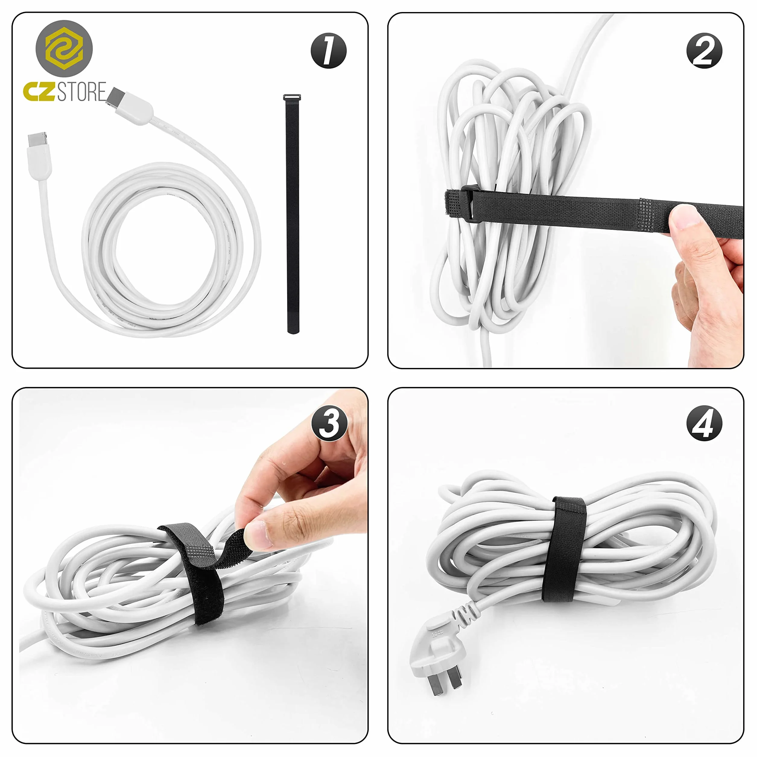 Bridas Ajustables para Cables - ✮GARANTÍA DE POR VIDA✮ - Paquete de 10 Correas de Nylon Resistentes con Hebilla de Plástico - Organizadores para Sujetar Cables de Ordenador, Herramientas