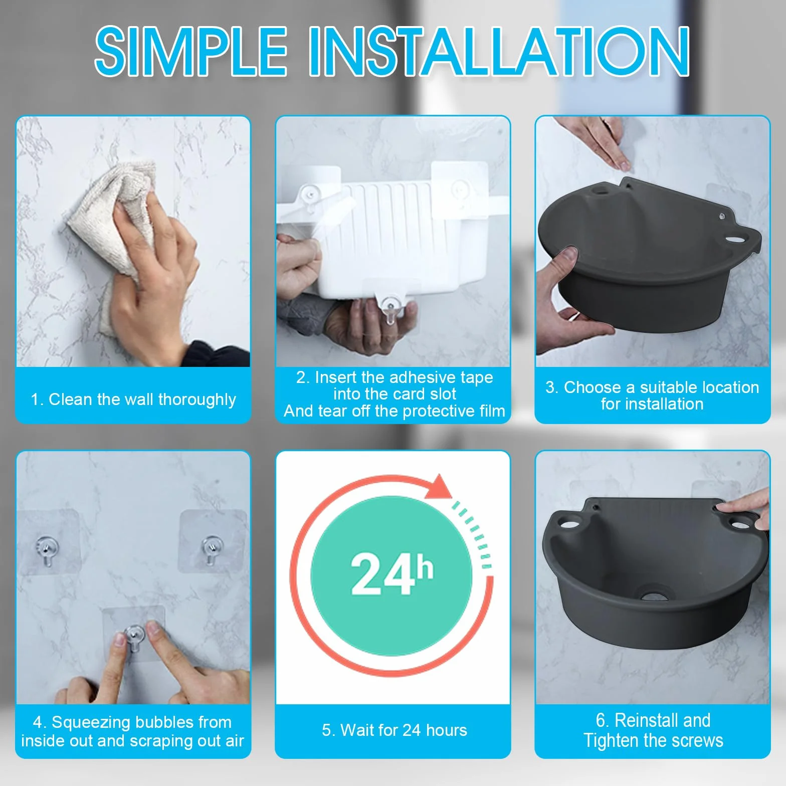 Fregadero de plástico simple con manguera y desagüe para garaje, sótano, taller, lavadero, cocina, fregadero exterior, lavabo de jardín (negro)