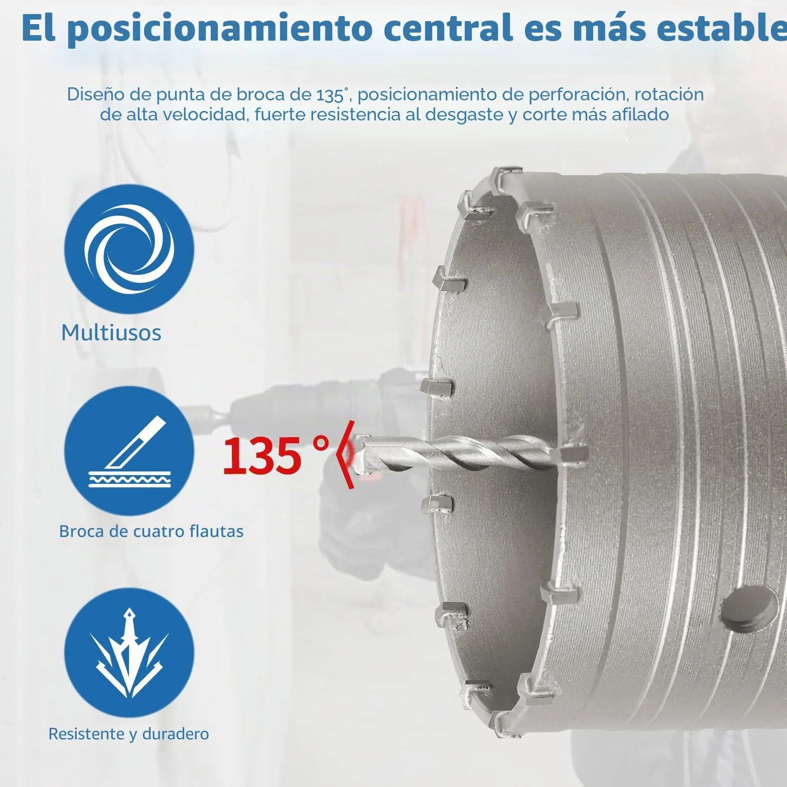 EXLECO 16 pcs Sierra Corona Set Broca para Muro de Hormigón Taladro Hueco Broca Sierra, 7 corona hormigon 30 40 50 65 80 100 110mm mit 100/300mm SDS Plus & SDS Max 6 Taladro Centrado, Brocas Hormigón