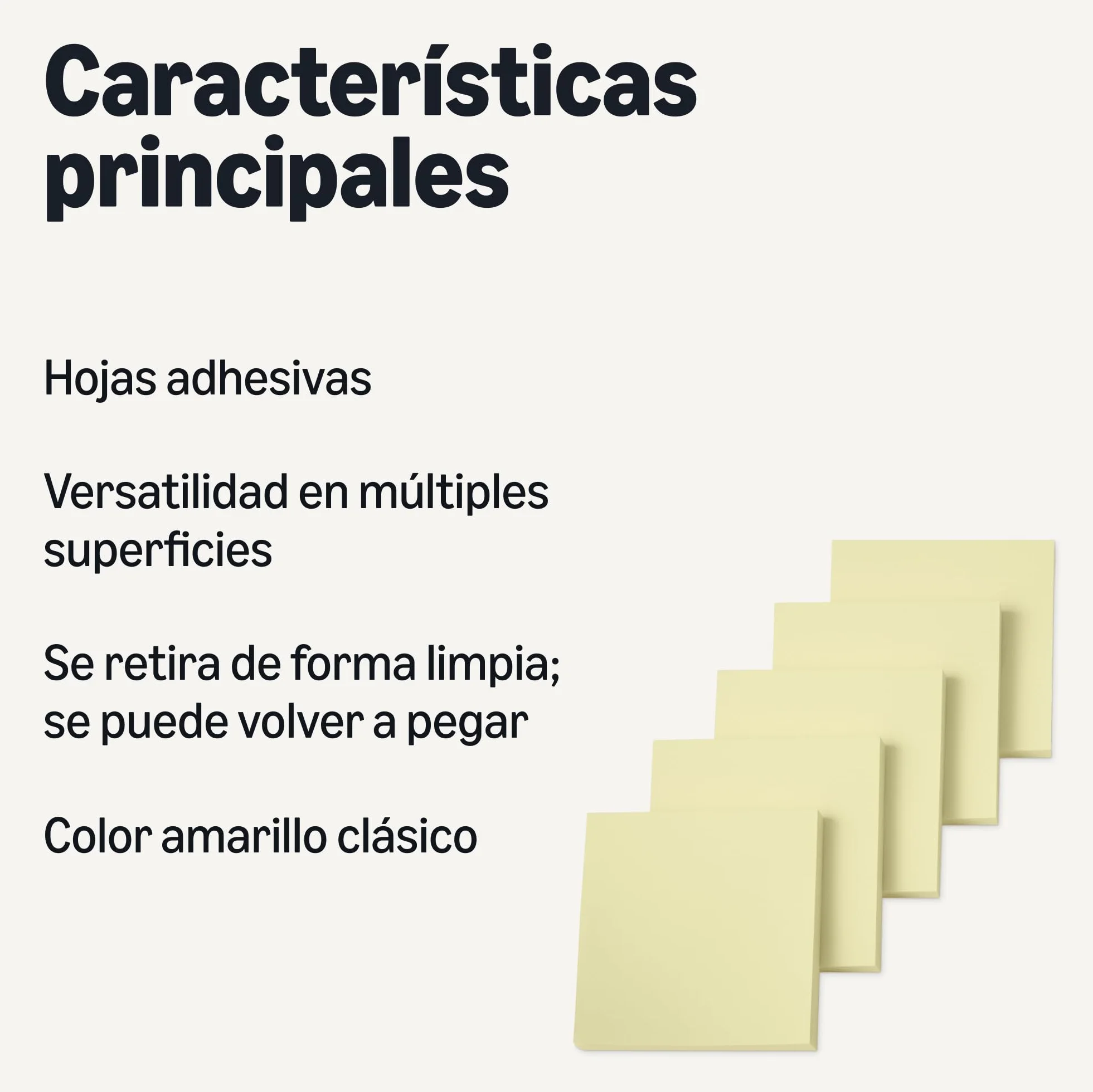Amazon Basics Cuadrado Notas adhesivas, blocs autoadhesivos, Paquete de 5, 7.6 x 7.6 cm, Amarillo