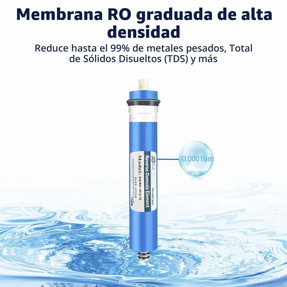 HUINING - Kit de carcasa de membrana de ósmosis inversa RO con conector rápido de 1/4 para válvula de retención, de filtración de agua residencial de hogar y hospitales