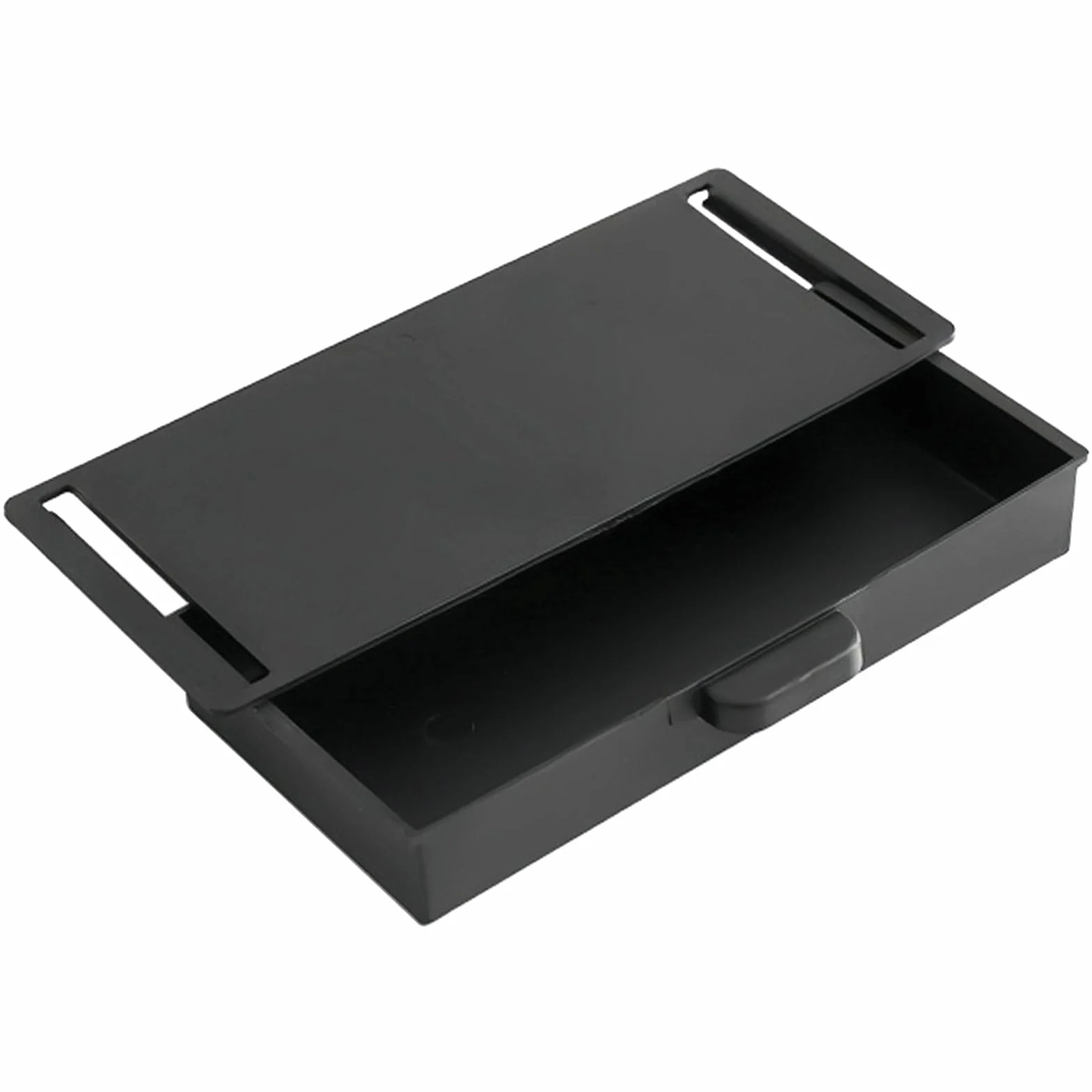 Caja Organizadora para Debajo del Escritorio, Cajón Autoadhesivo de Plástico, Gran Capacidad, Negro