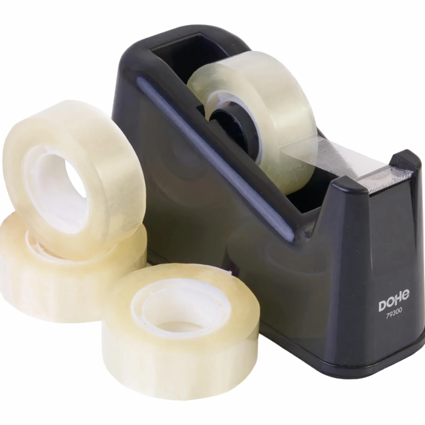 Dohe Dispensador de Cinta Adhesiva 8 Cintas 19 mm x 33 m Negro