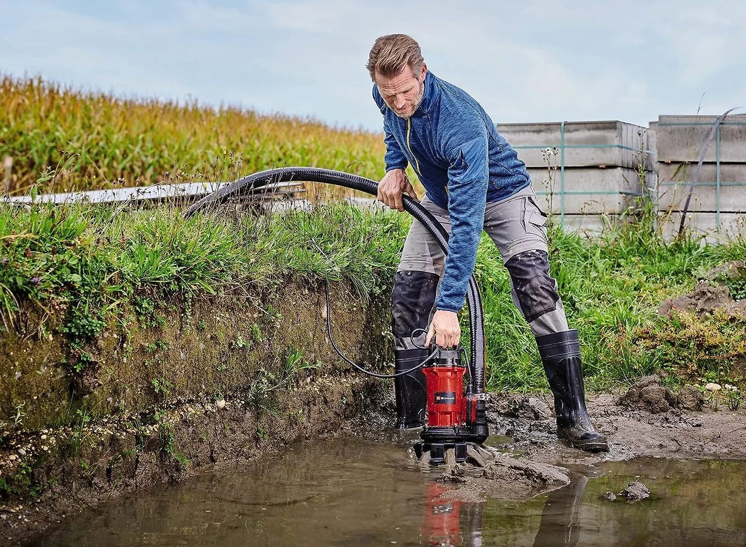 Einhell Bomba de aguas sucias GE-DP 900 Cut 900 W 16000 l/h 11,5 m Ø 35 mm 7 m