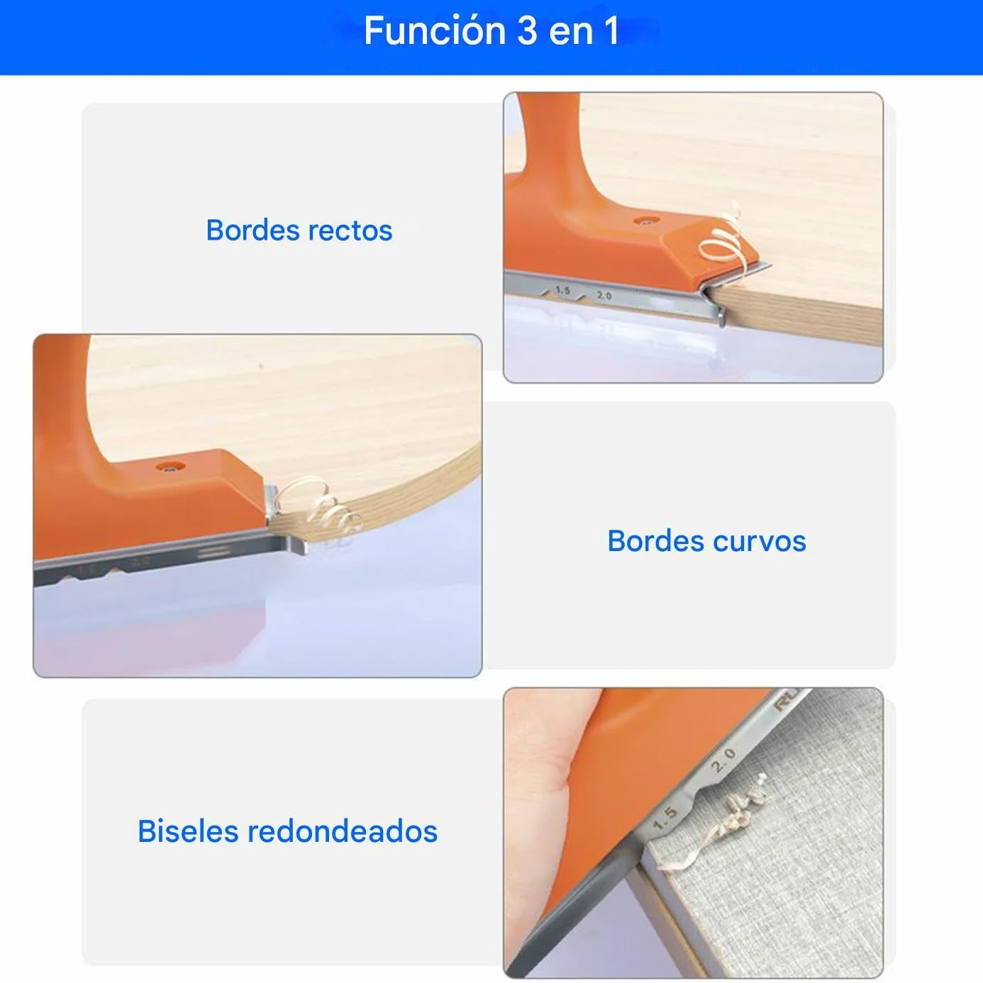 Recortador de Bordes de - Cepilladora Manual Para Rebabas De Cantos,Herramienta Manual Para Carpintería Con Cuchilla Biselada Para Recortar Cantos Rectos Y Curvos De Pvc Y