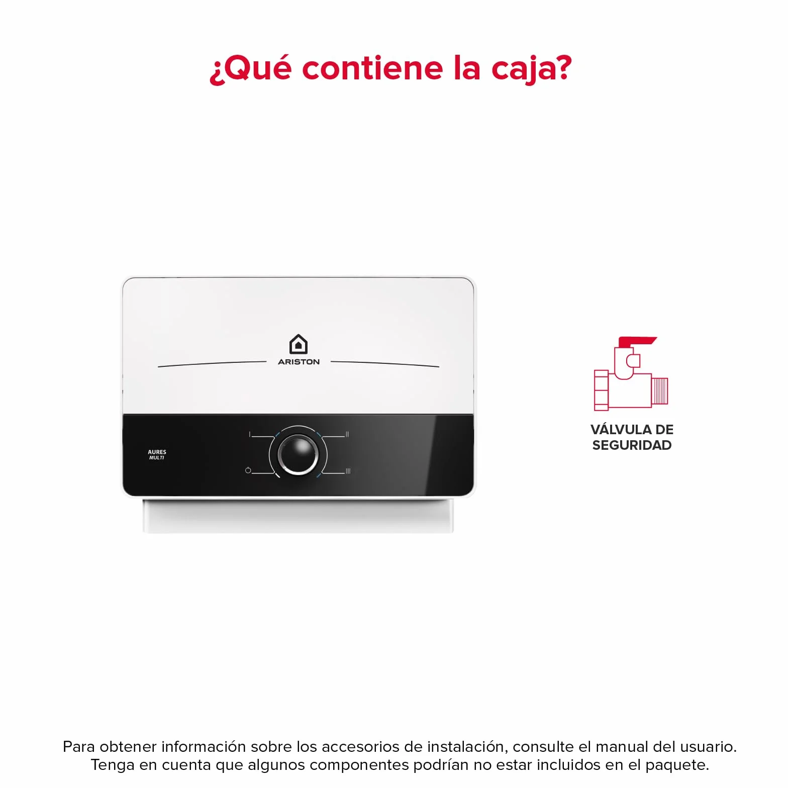 Ariston Aures SM - Termo Eléctrico Vertical Instantáneo, Calentador de Agua Eléctrico Tamaño Reducido, 17,8x30,4x9,8 Fabricado para Instalación en España, Blanco/Negro - Eficiencia A, Rango (A+/F)