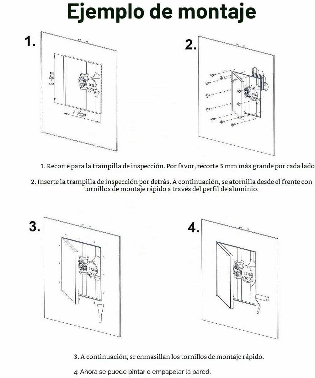 SYSTERM Tapa para revisión 200x400 mm yeso 12,5 mm KRAL17 pladur Revisión Mantenimiento Puerta 20x40 cm Mantenimiento Tapa de limpieza Mantenimiento Apertura, marco de aluminio Verde menta en seco