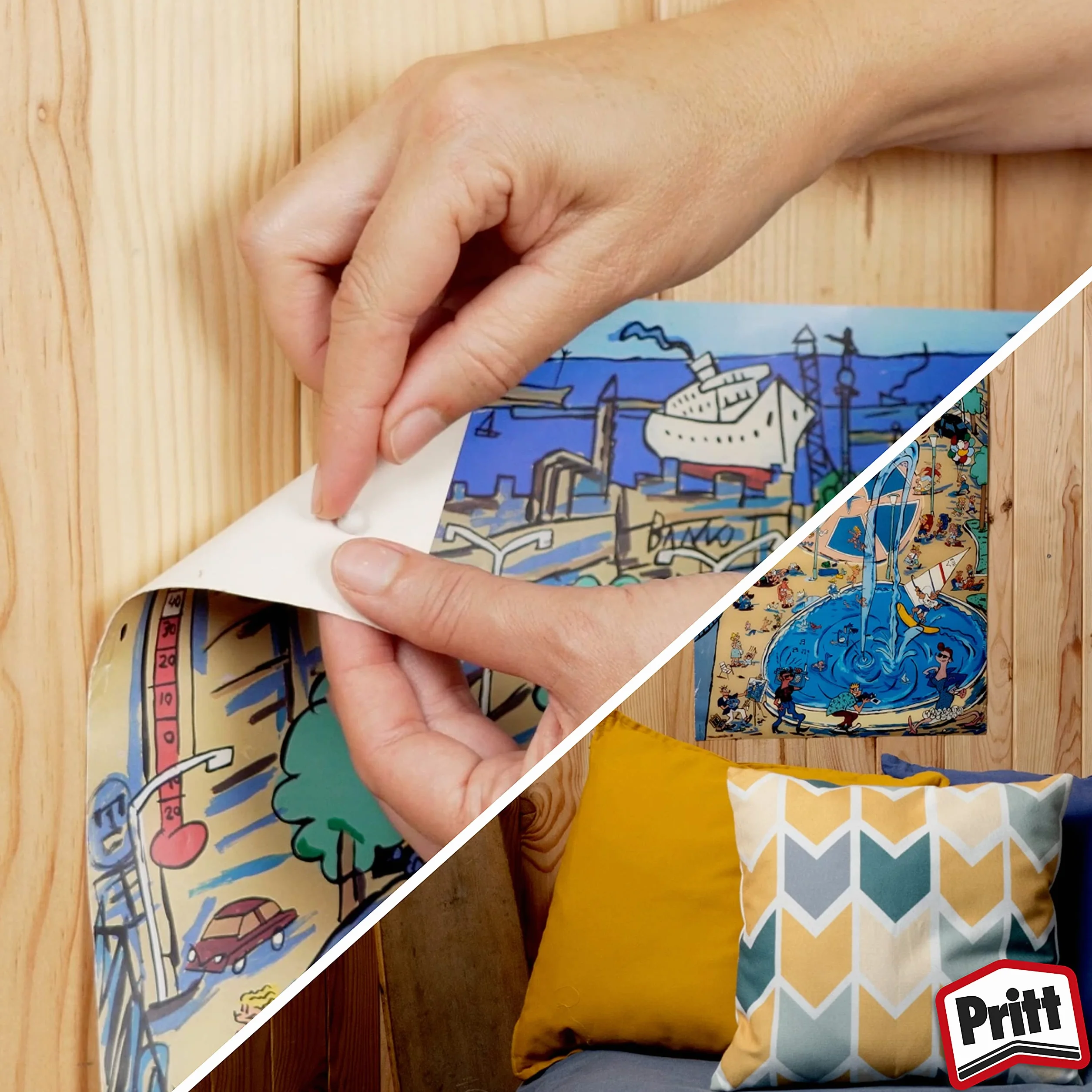 Pritt Multi Tack 65 pcs cuadrados de masilla adhesiva blanca multiusos reposicionable reutilizable para manualidades DIY