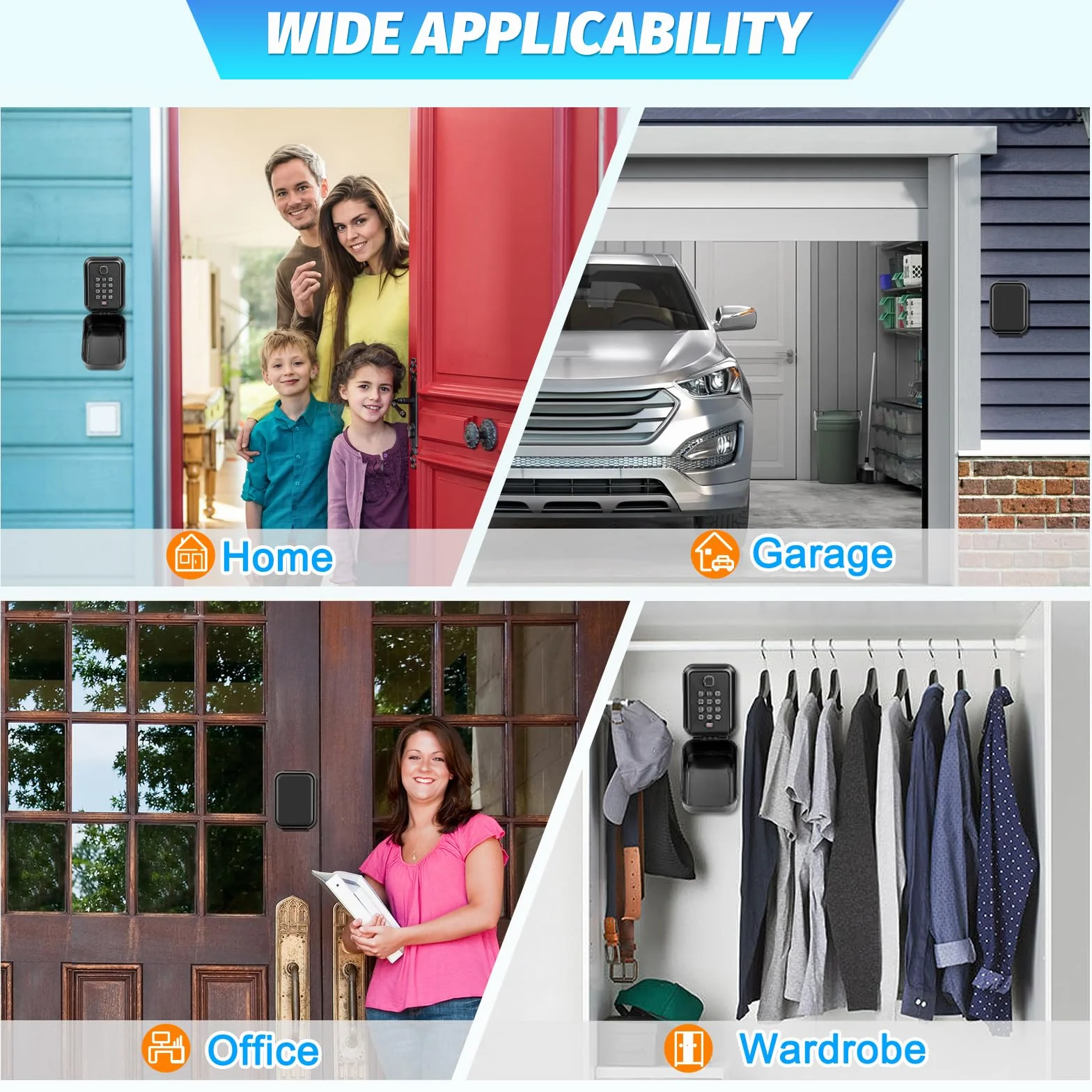 Cajetin Llaves con Codigo Exterior Grande Caja Seguridad para Llaves Pared Combinacion 12 Digitos Impermeable