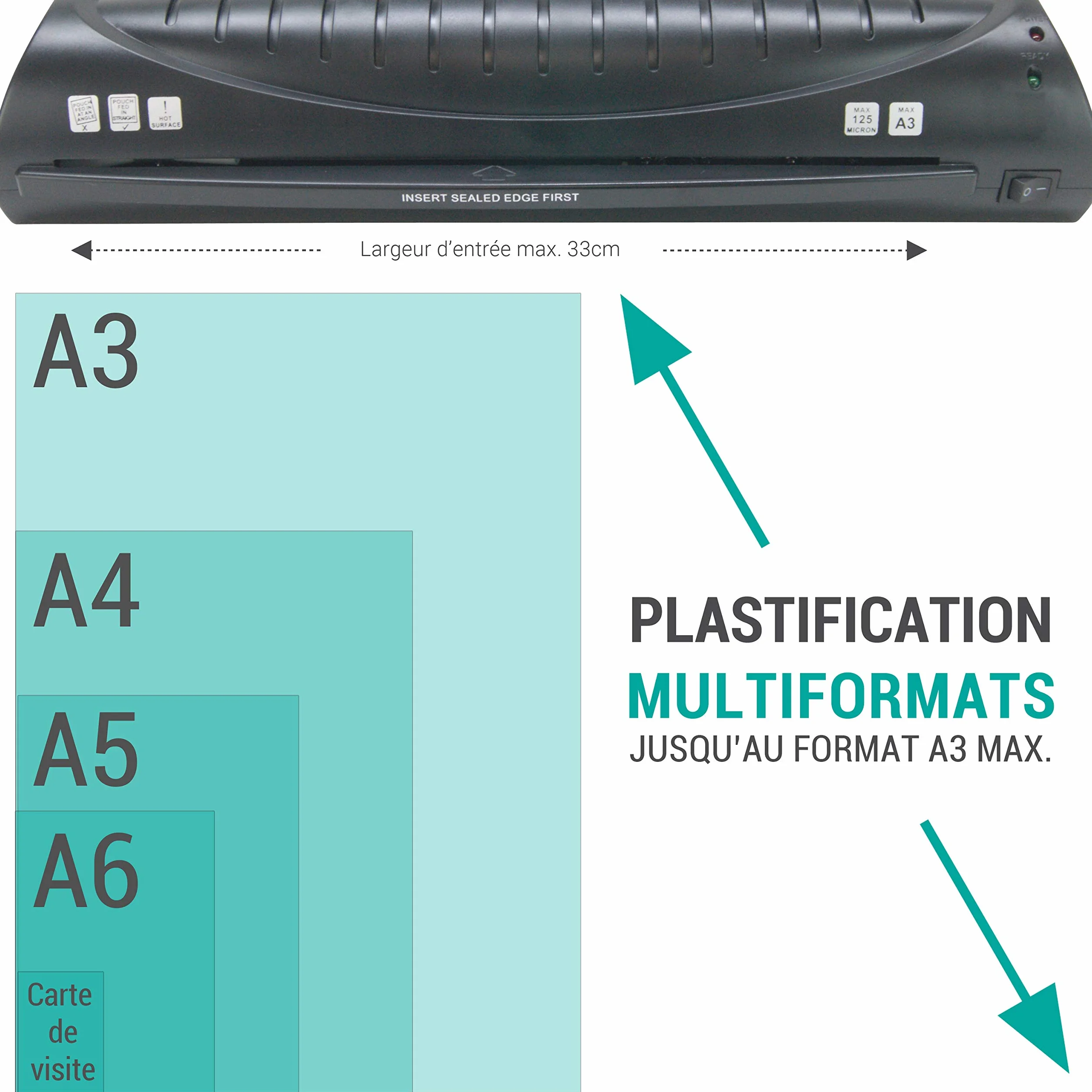 Texet 78211V – Plastificadora para formato A3, A4, A5, A6 y A7, color negro