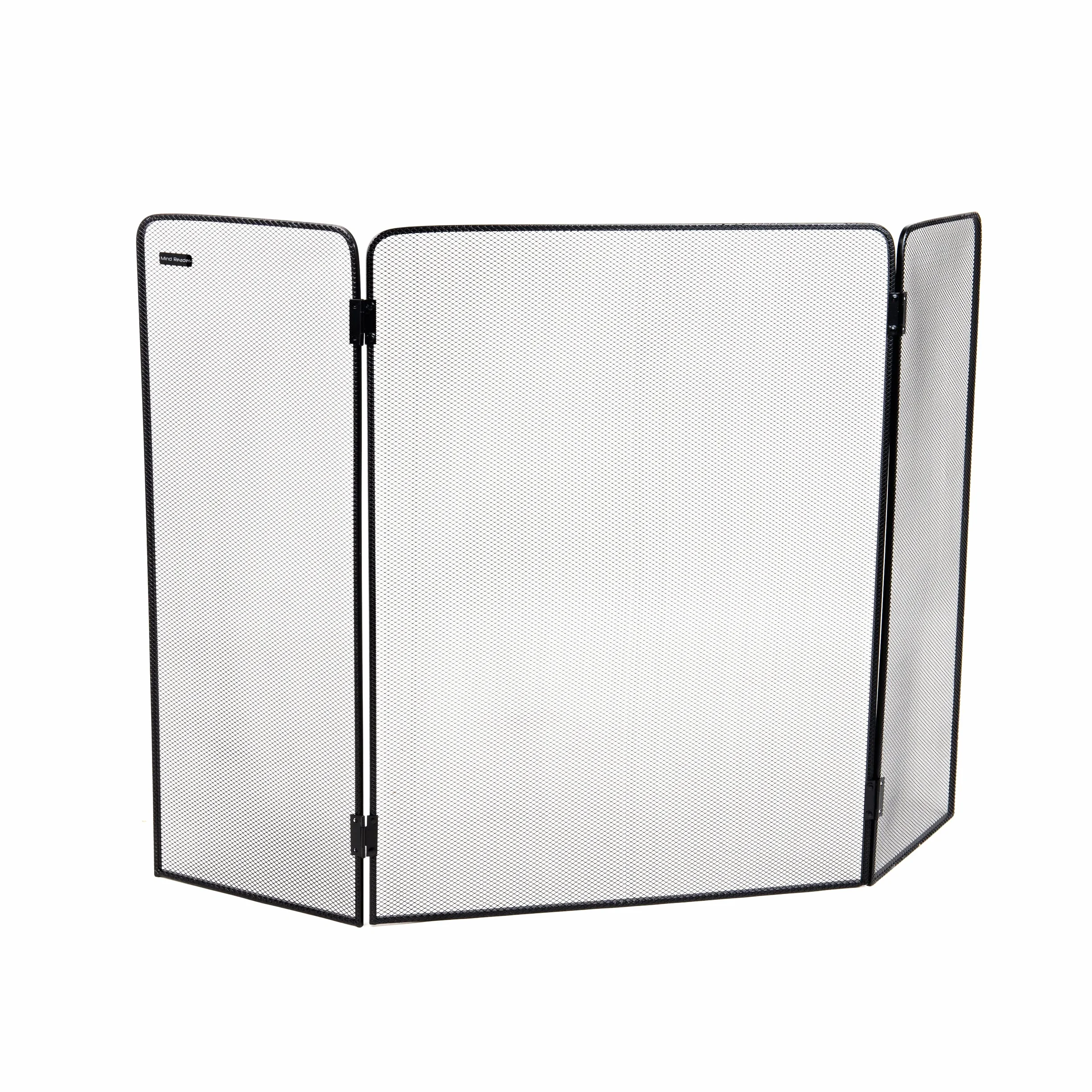 Mind Reader 3-Panel Fireplace Screen, Folding, Indoor Outdoor Protector de Pantalla para Chimenea, Metal, Negro