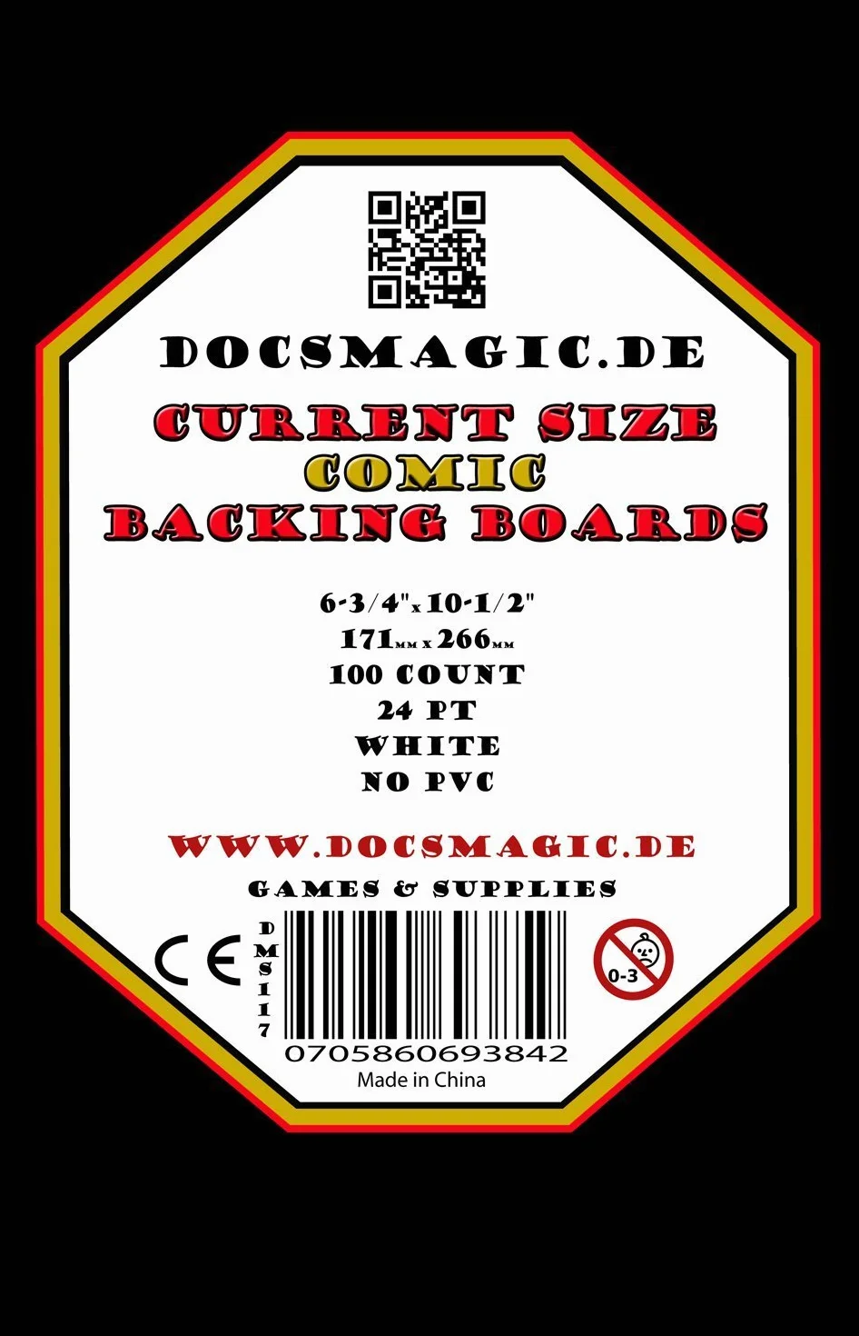 Comic Book Backing Boards 6-3/4" x 10-1/2" 24pt White - 100 Pack