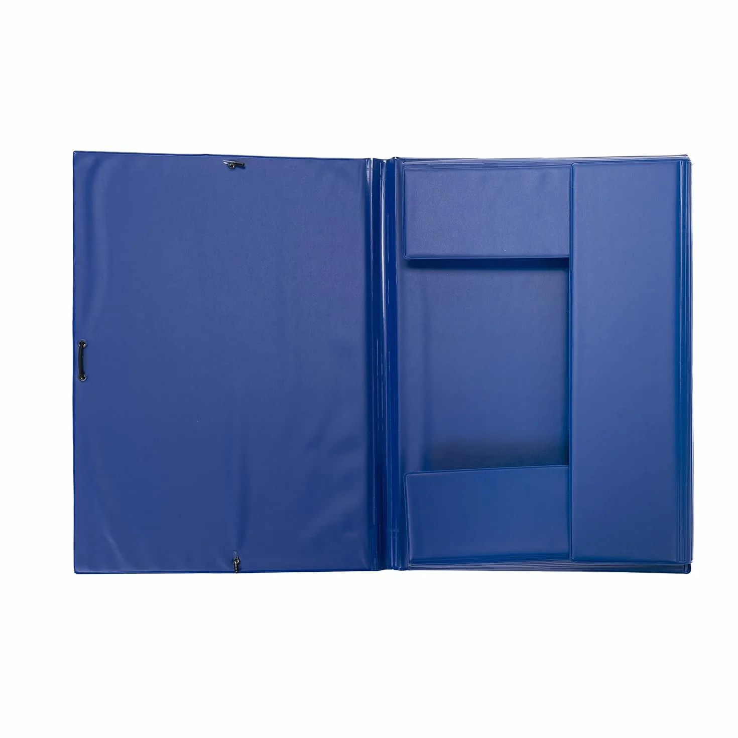 Carpeta PVC Azul Folio Prolongado Tres Solapas Cierre de Gomas 38x28cm