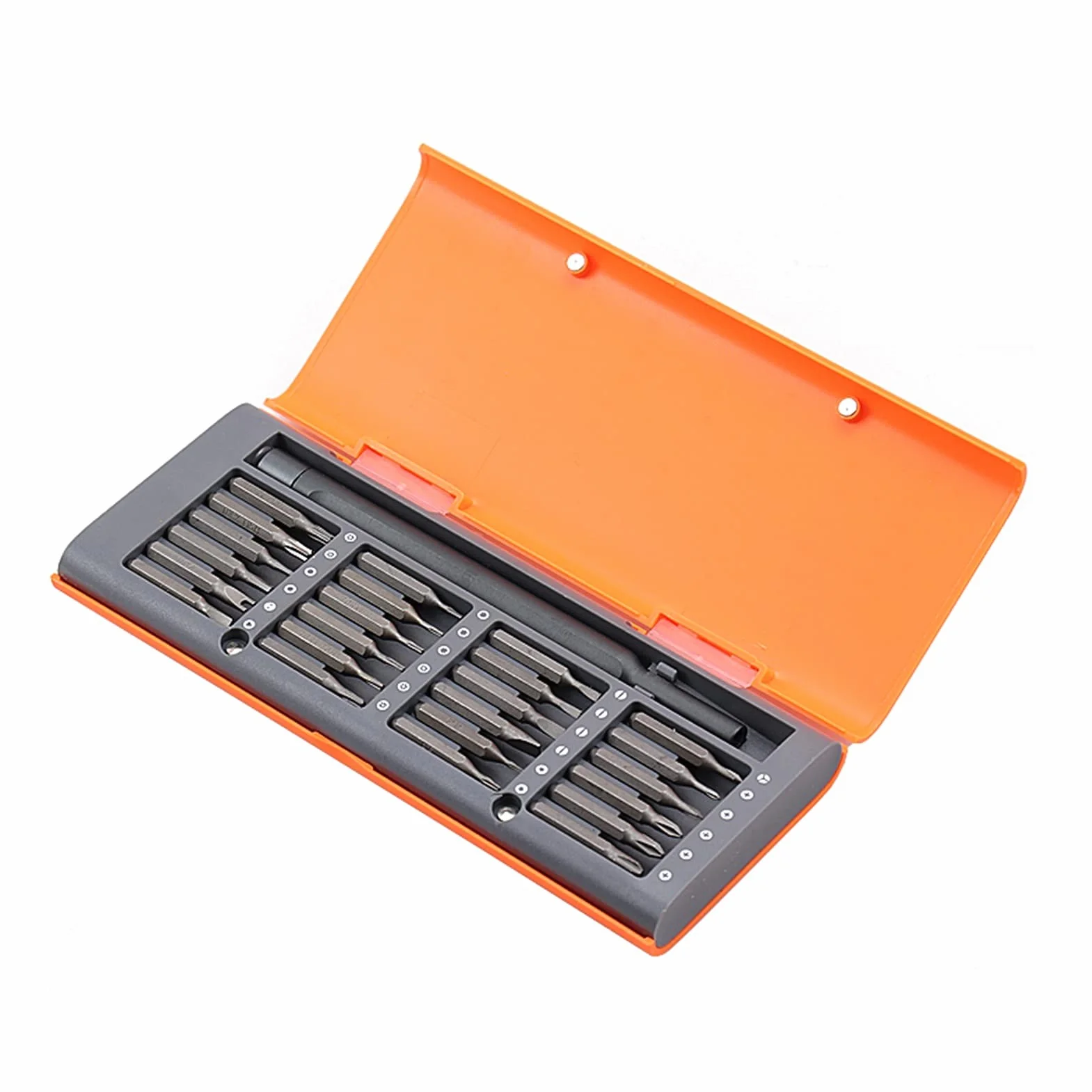 Pelacables Set Destornillador 24 en 1 Destornillador magnético Set de bits Phillips Torx Torx Hex Destornillador Bits Teléfono de reparación ORDENADOR PERSONAL Instrumentos(Oranje)