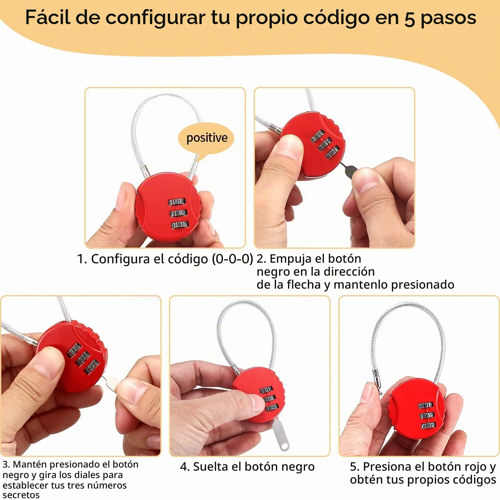 4 Piezas Candados de Combinación, Colores Candado de Alambre para Equipaje, Candados de Seguridad de Combinación de Numerico 3 Dígito para Gimnasio Maleta Equipaje, con 4 Codificadores