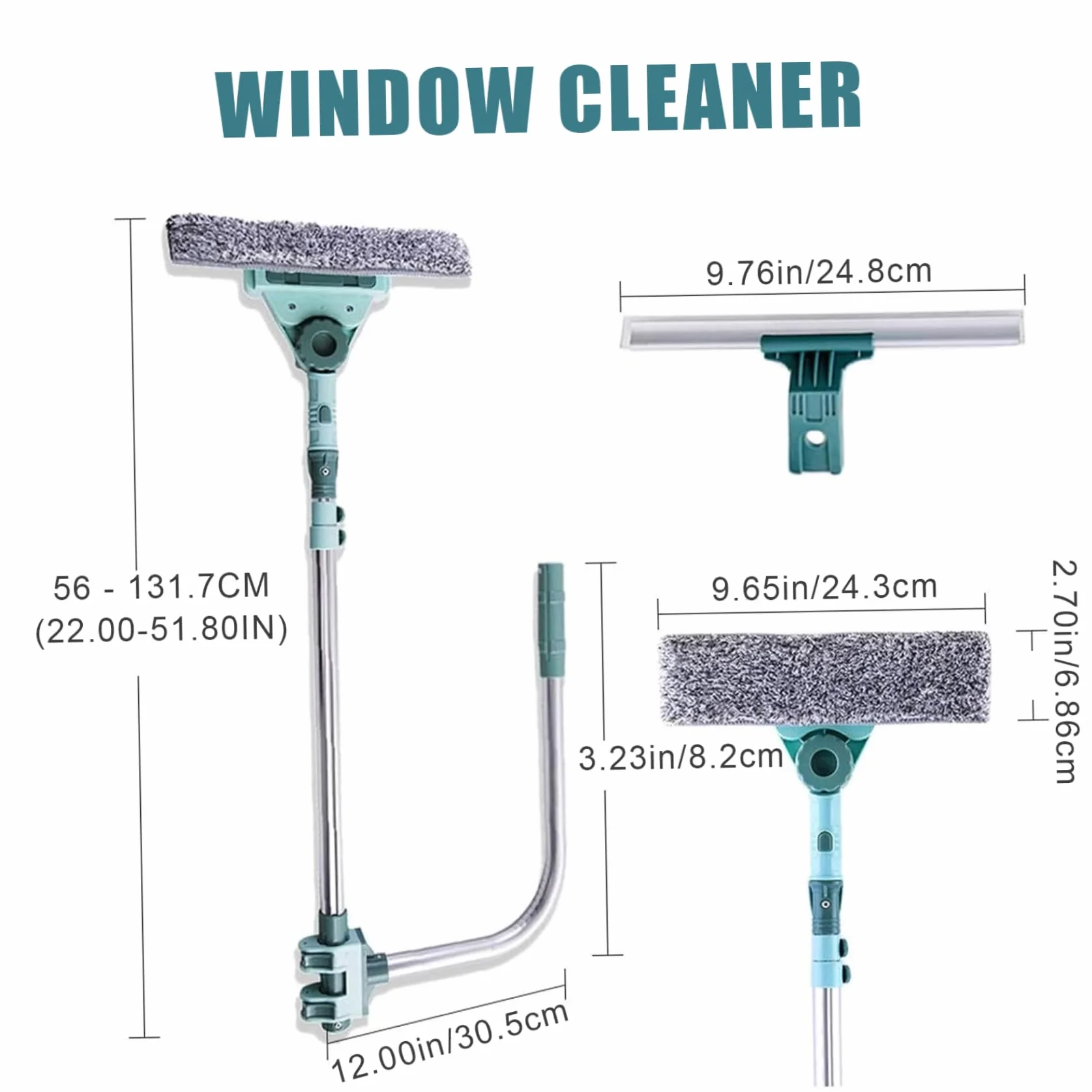 Limpiador de Ventanas Exteriores Seguros de Ventana de Doble Cara Limpiador en Forma de U Kit de Limpieza de Ventana de Ventana en Forma de U.