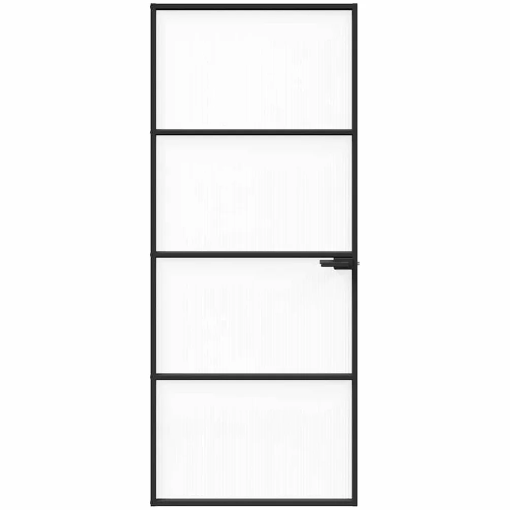 vidaXL Puerta para el Hogar 83 x 201,5 x 3,5 cm, Puerta Interiores Rectangular Moderna, con Cristal Templado y Marco de Aluminio, Ideal para hogar, Oficina y renovaciones