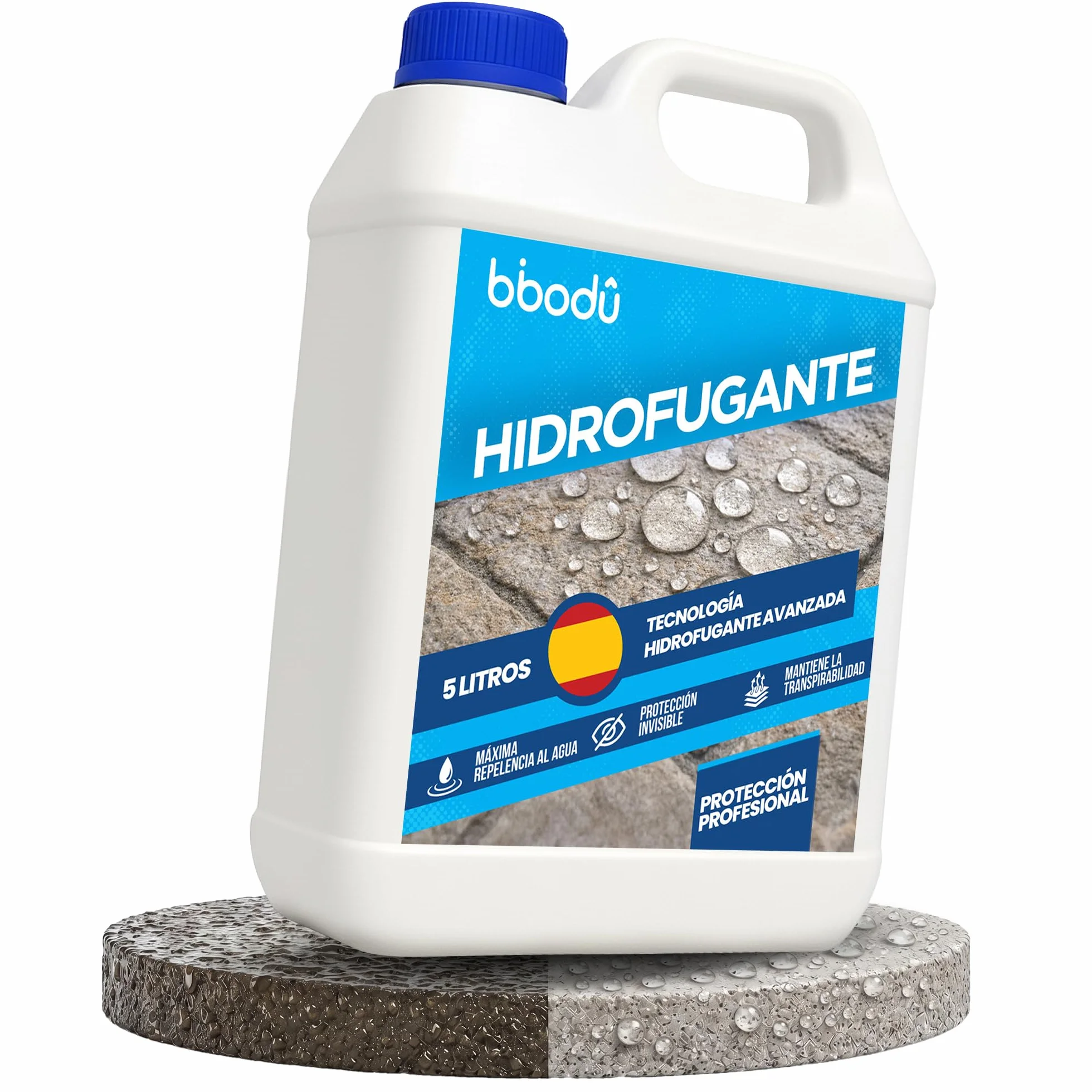 Hidrofugante Impermeabilizante 5L para 30-50 m2 | Hidrofugante Invisible para Fachadas, Terrazas, Piedra y Hormigón | Previene las manchas verdes, suciedad y humedad