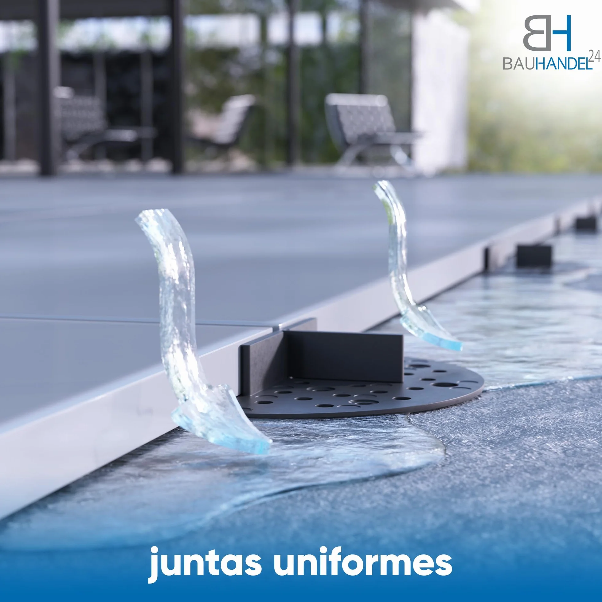 Bauhandel24 cruces para juntas 3 mm 50 unidades color negro cojinete de placas almohadillas con plato exterior cruces de juntas grava para exteriores rodamiento de grava terraza balcón piedra