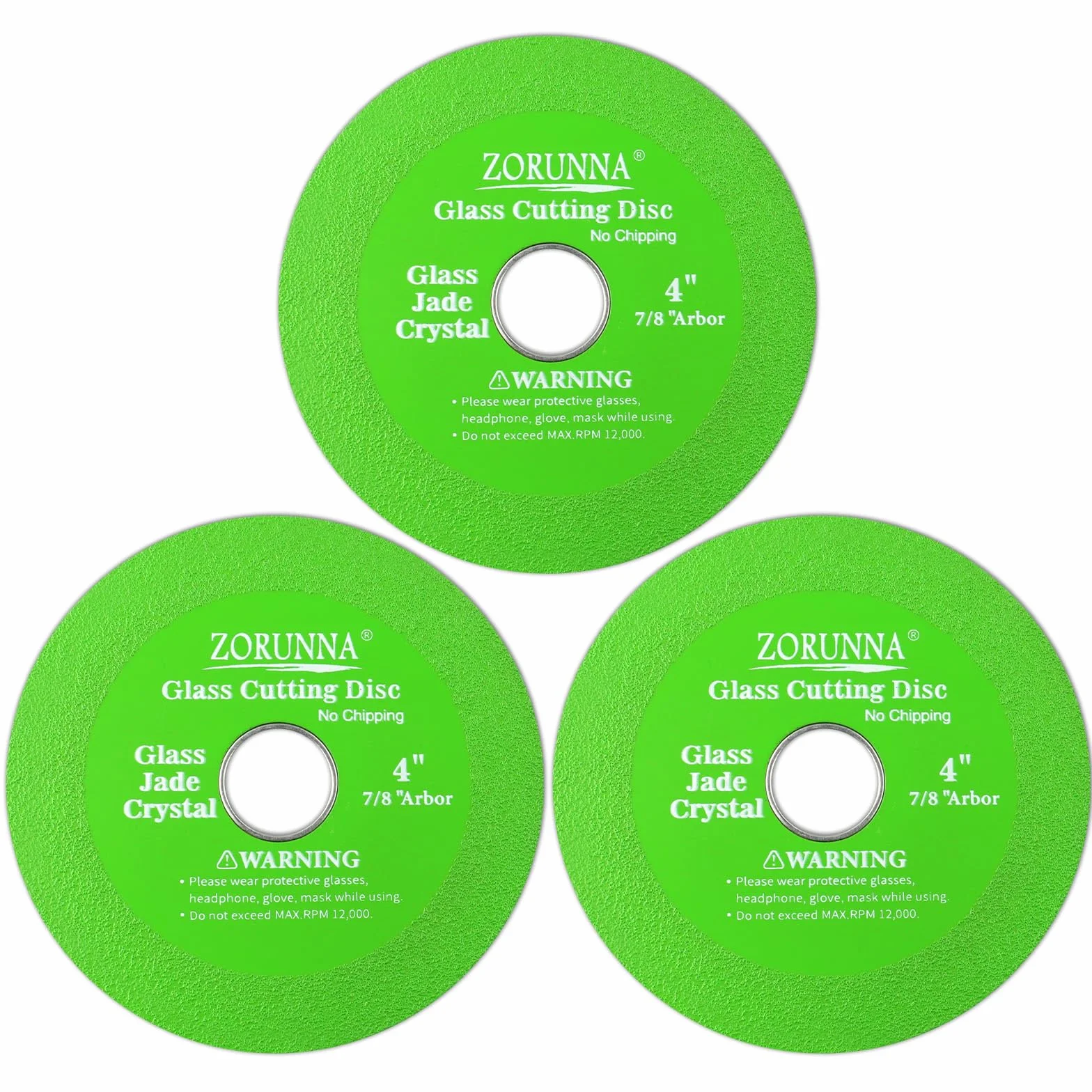ZORUNNA Herramienta de disco de corte de vidrio de 4 pulgadas, cortador de azulejos de vidrio con borde de diamante, 3 piezas ultrafinas para cortar vidrio para moler vidrio, jade, cristal, botellas