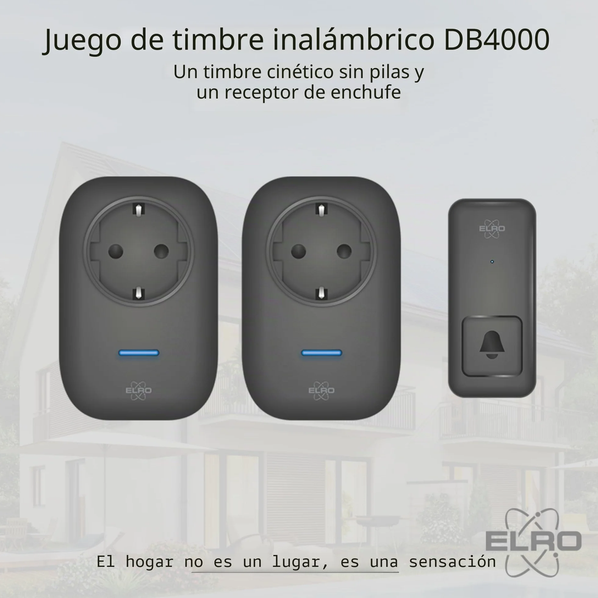 ELRO DB4000 Timbre cinético inalámbrico 2 receptores enchufables Países Bajos