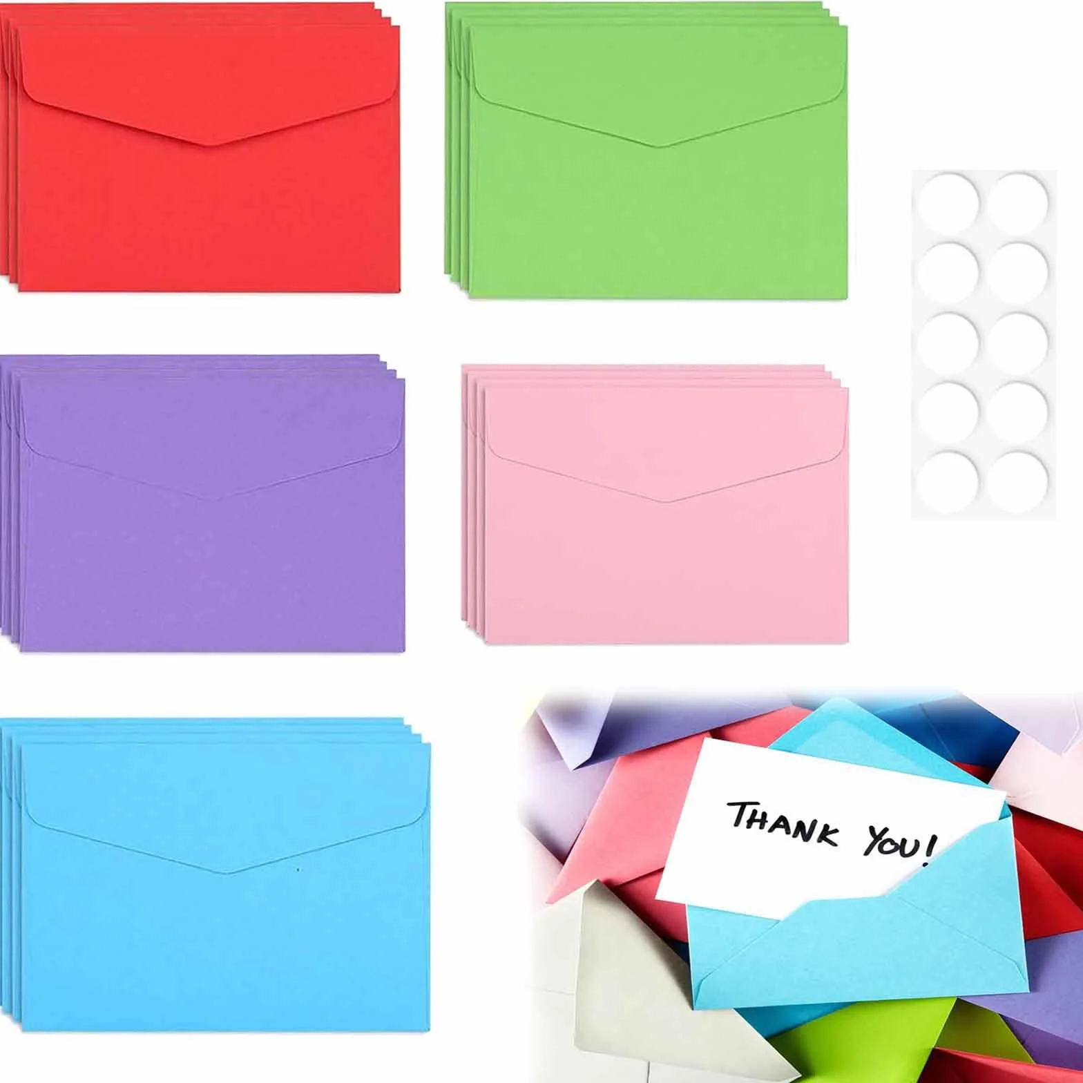 Mini Sobres de Regalo Multicolor, 50 Piezas en 5 Colores Diferentes para Bodas e Ideas de Regalo